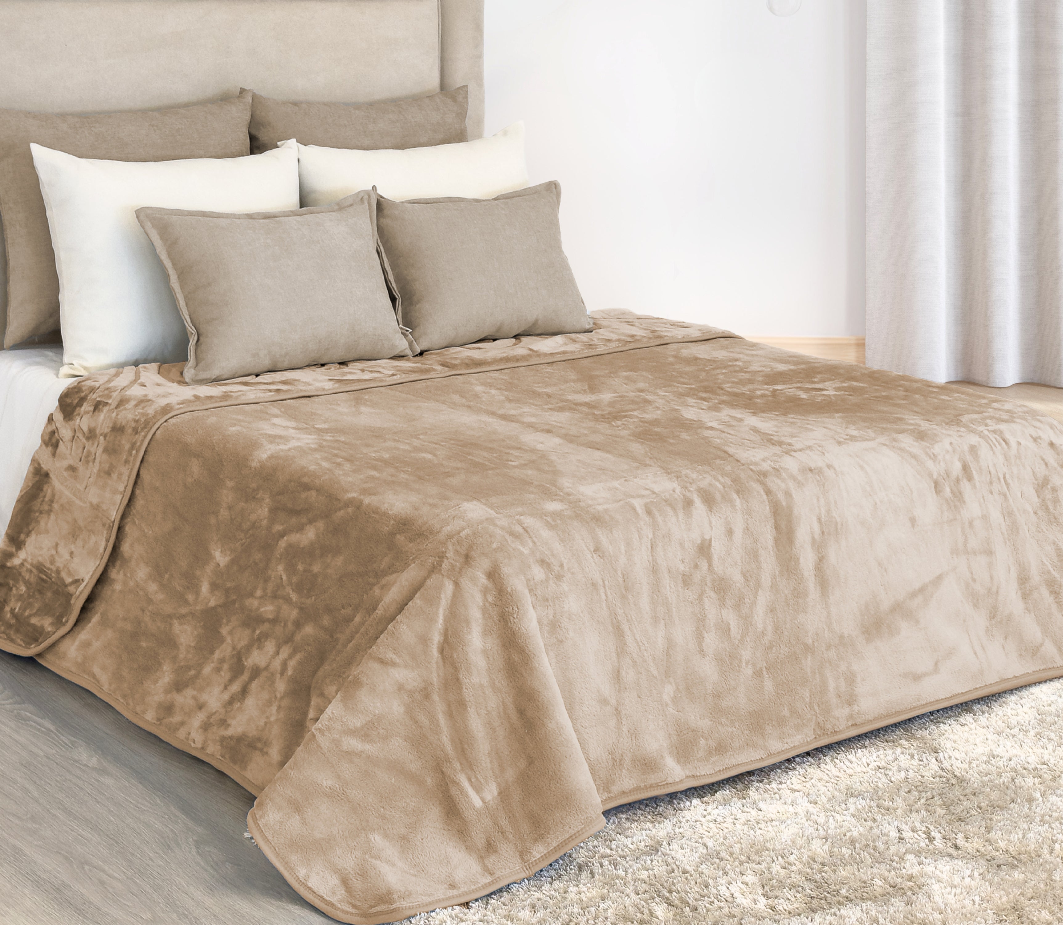 Manta Doble Cara Camel