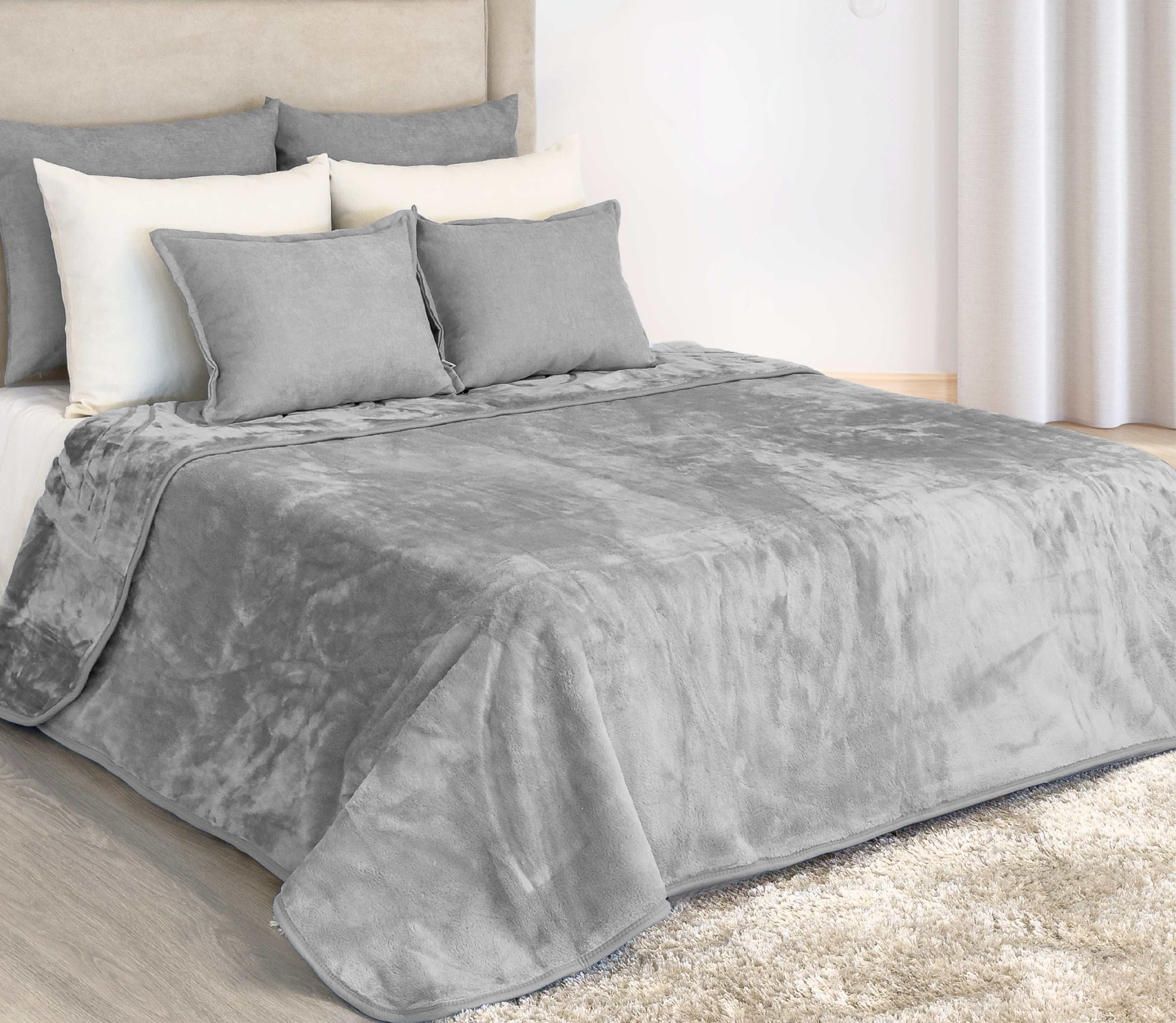 Manta Doble Cara Gris