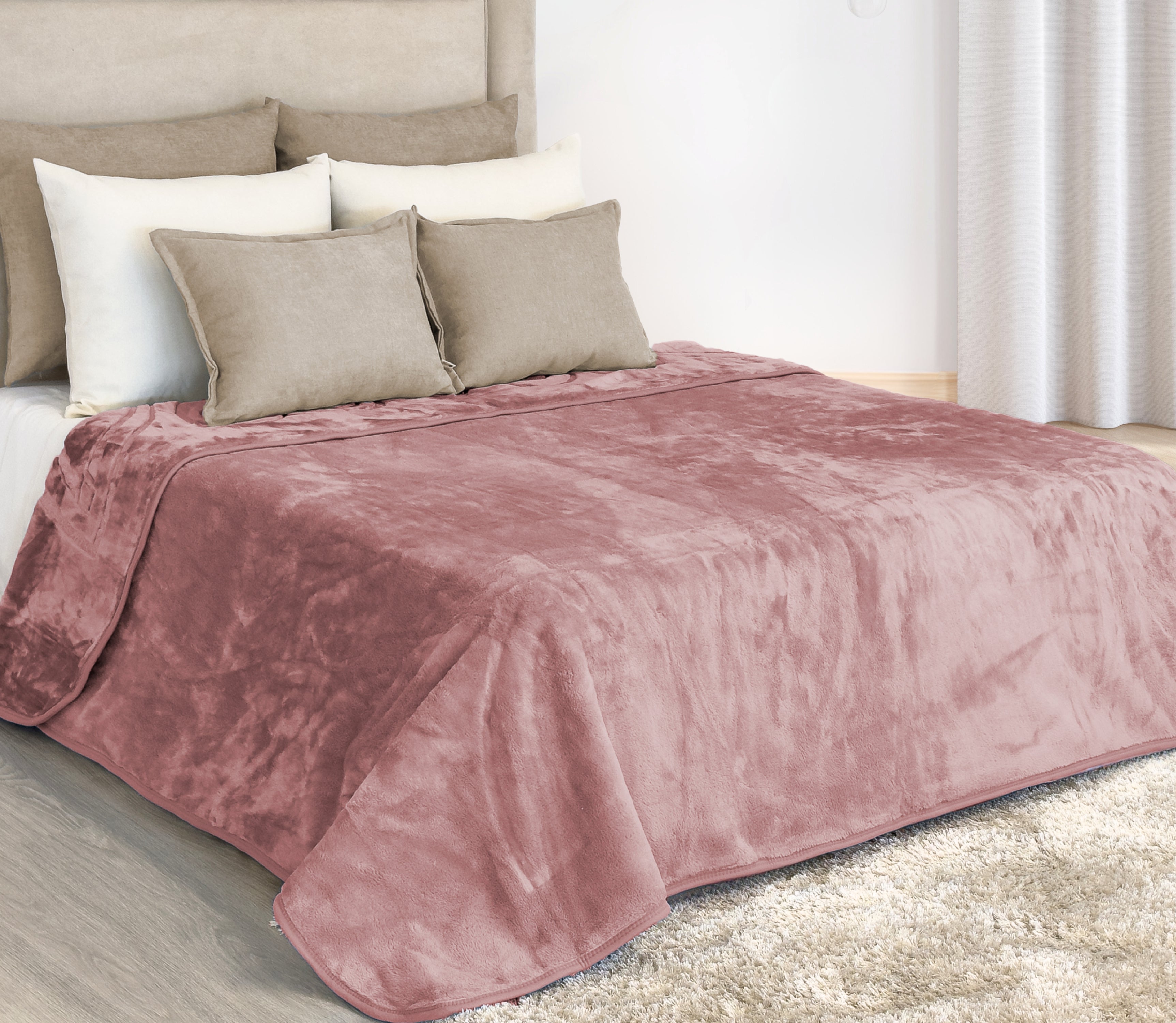 Manta Doble Cara Rosa