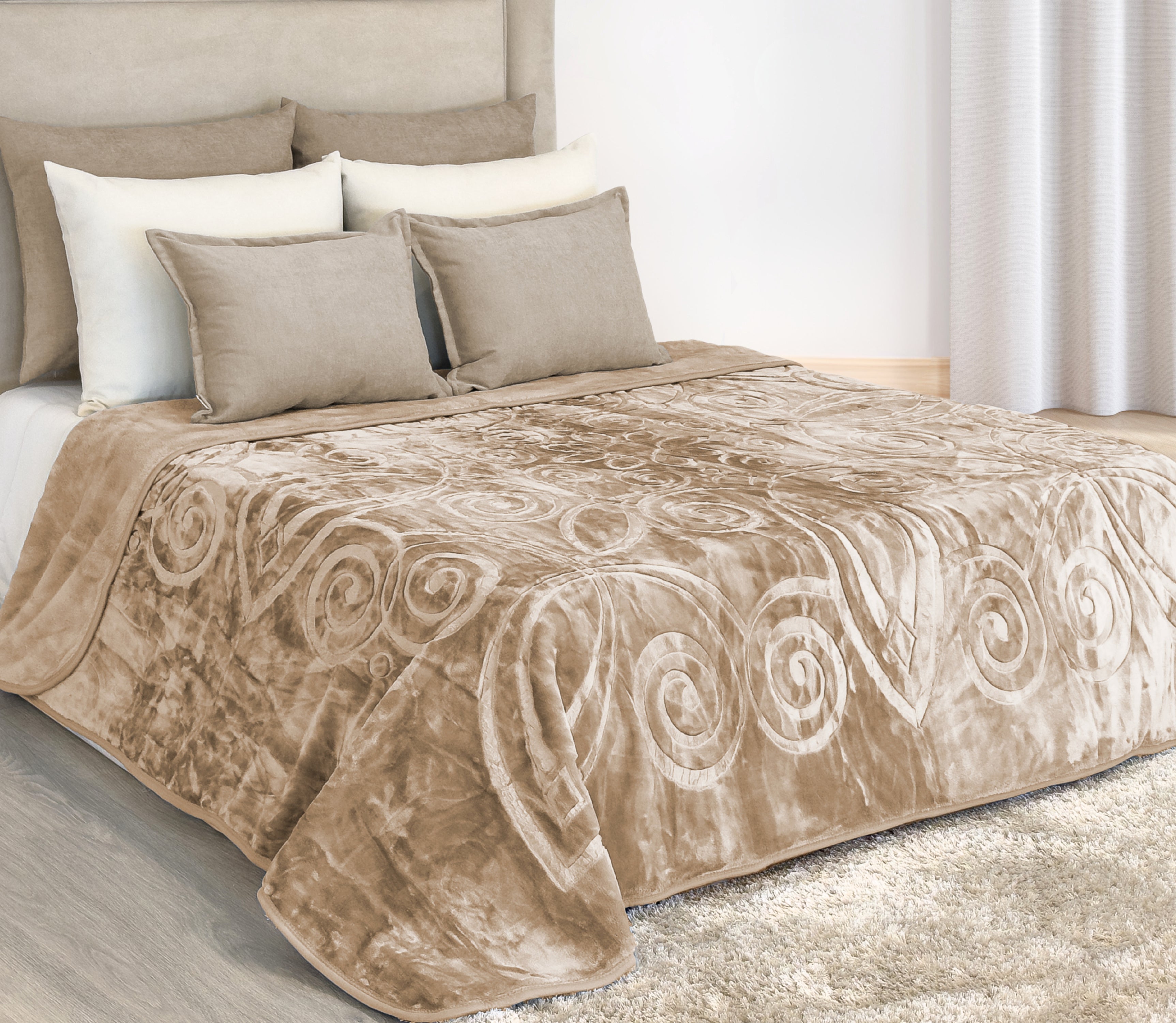 Manta Doble Cara Camel