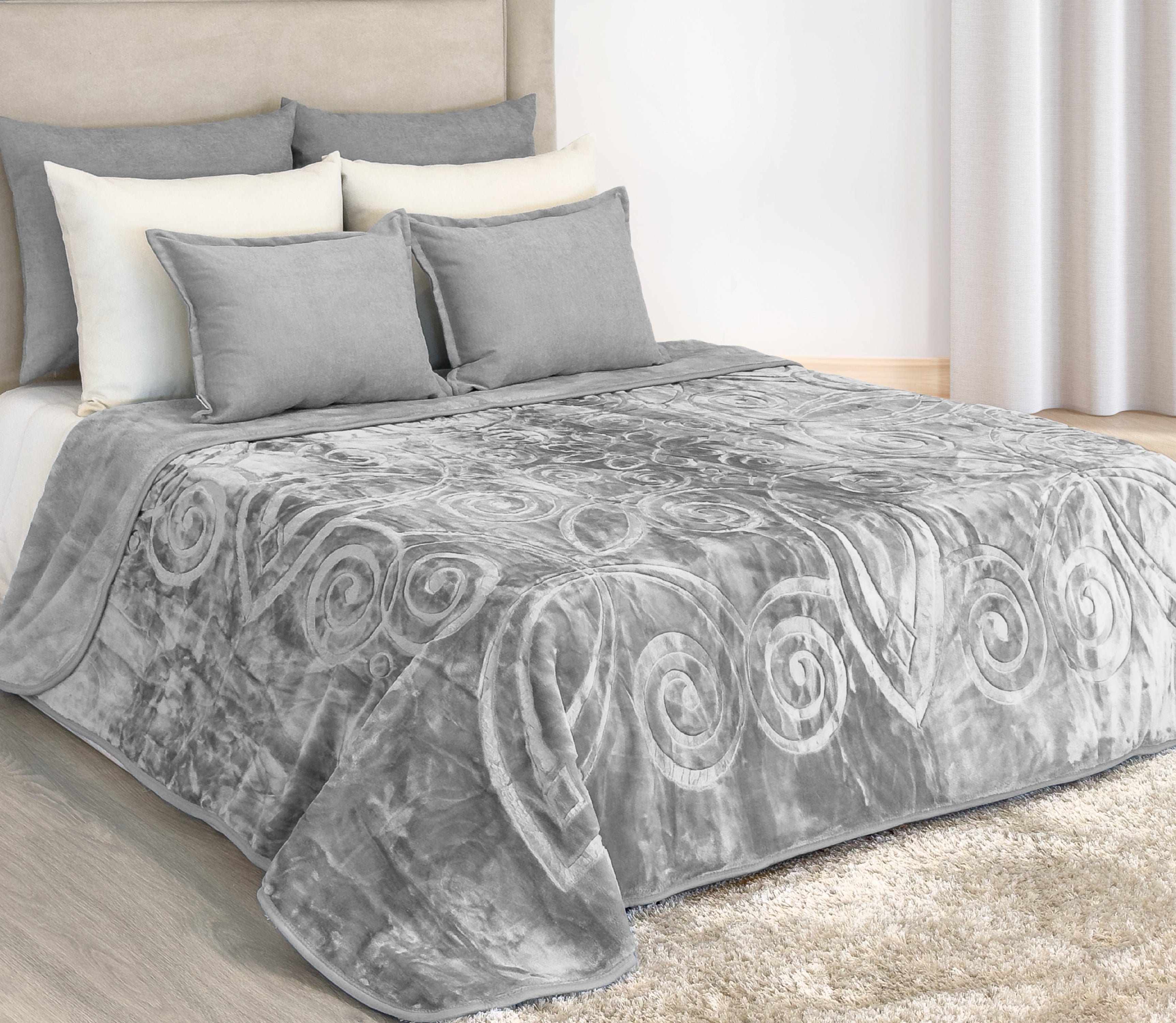 Manta Doble Cara Gris