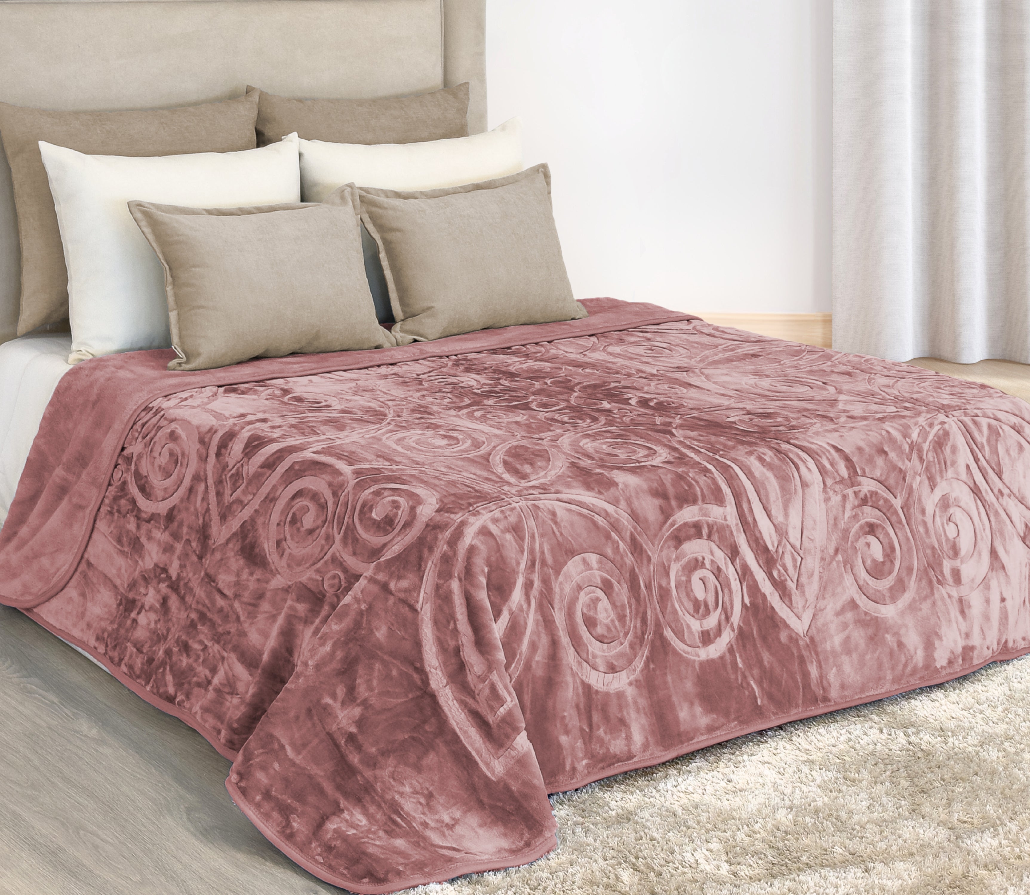 Manta Doble Cara Rosa