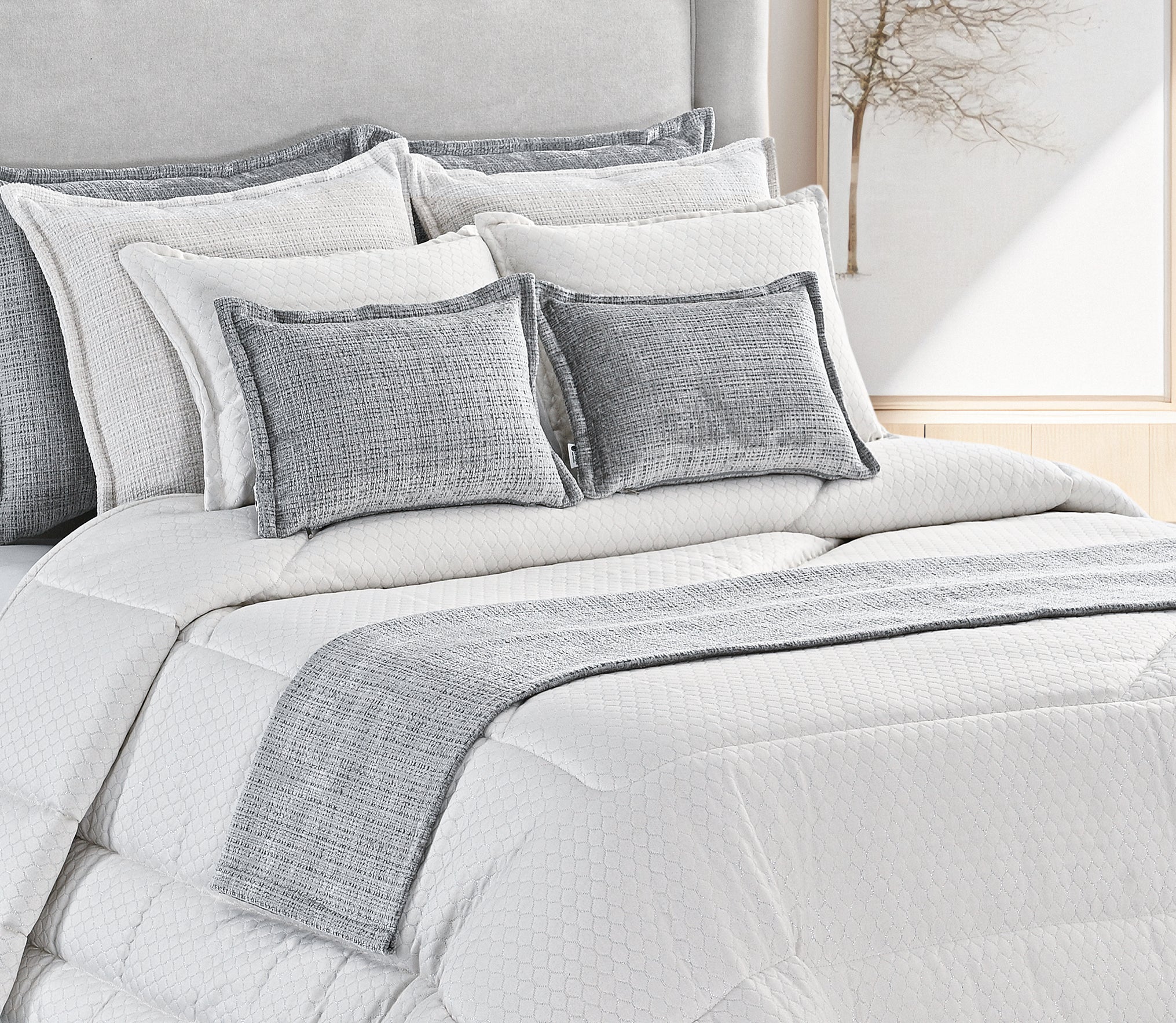 Cubrepies de cama Nara Gris