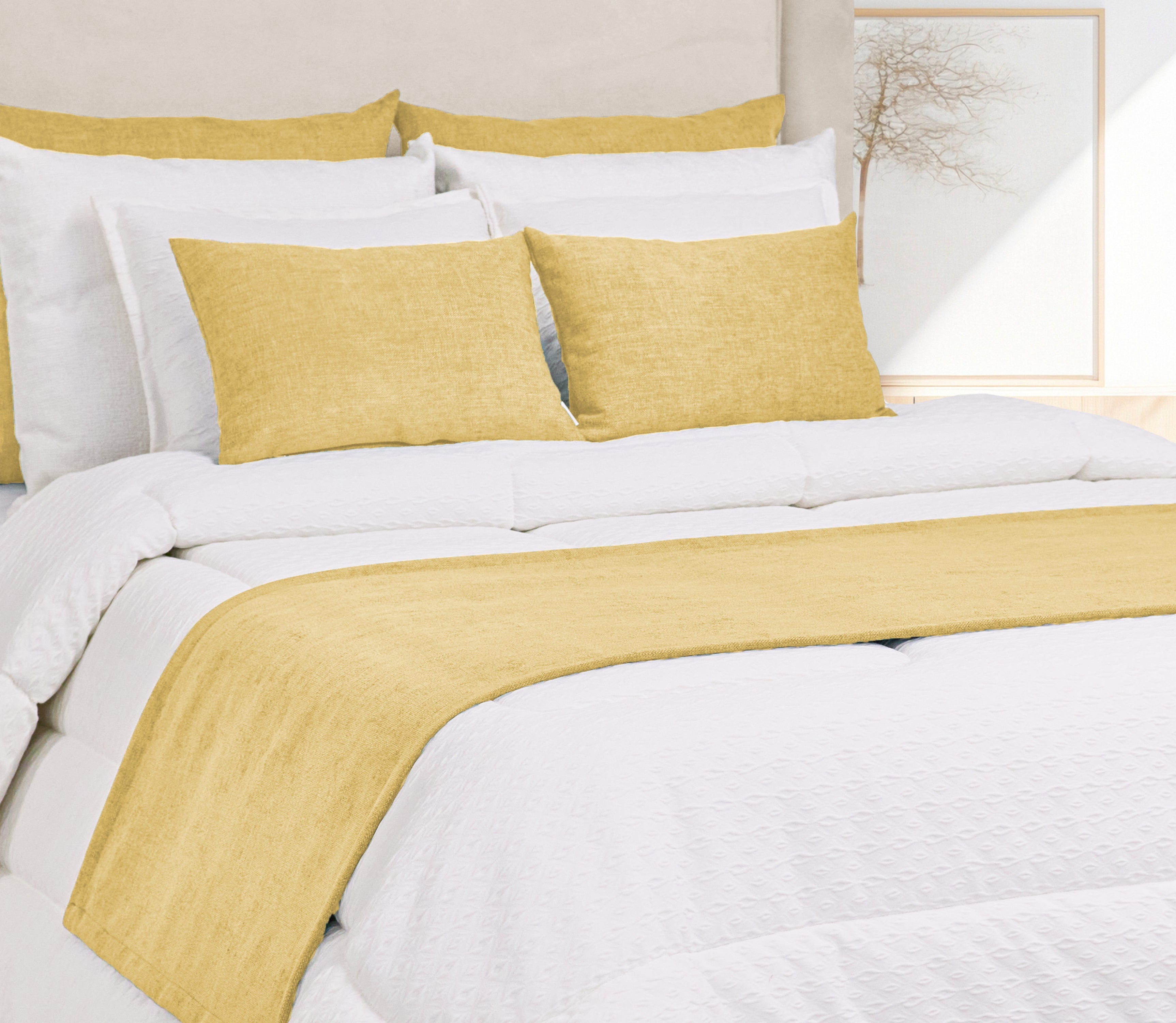 Cubrepies de cama Altea Amarillo