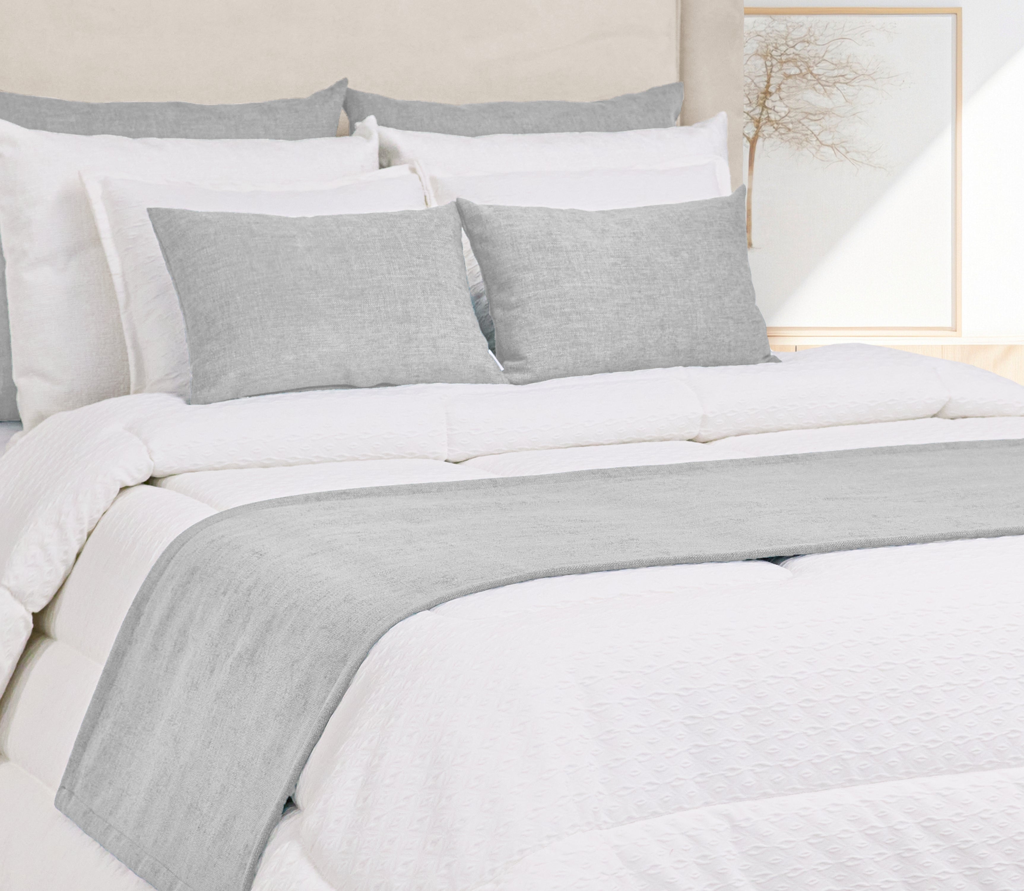 Cubrepies de cama Altea Gris Claro