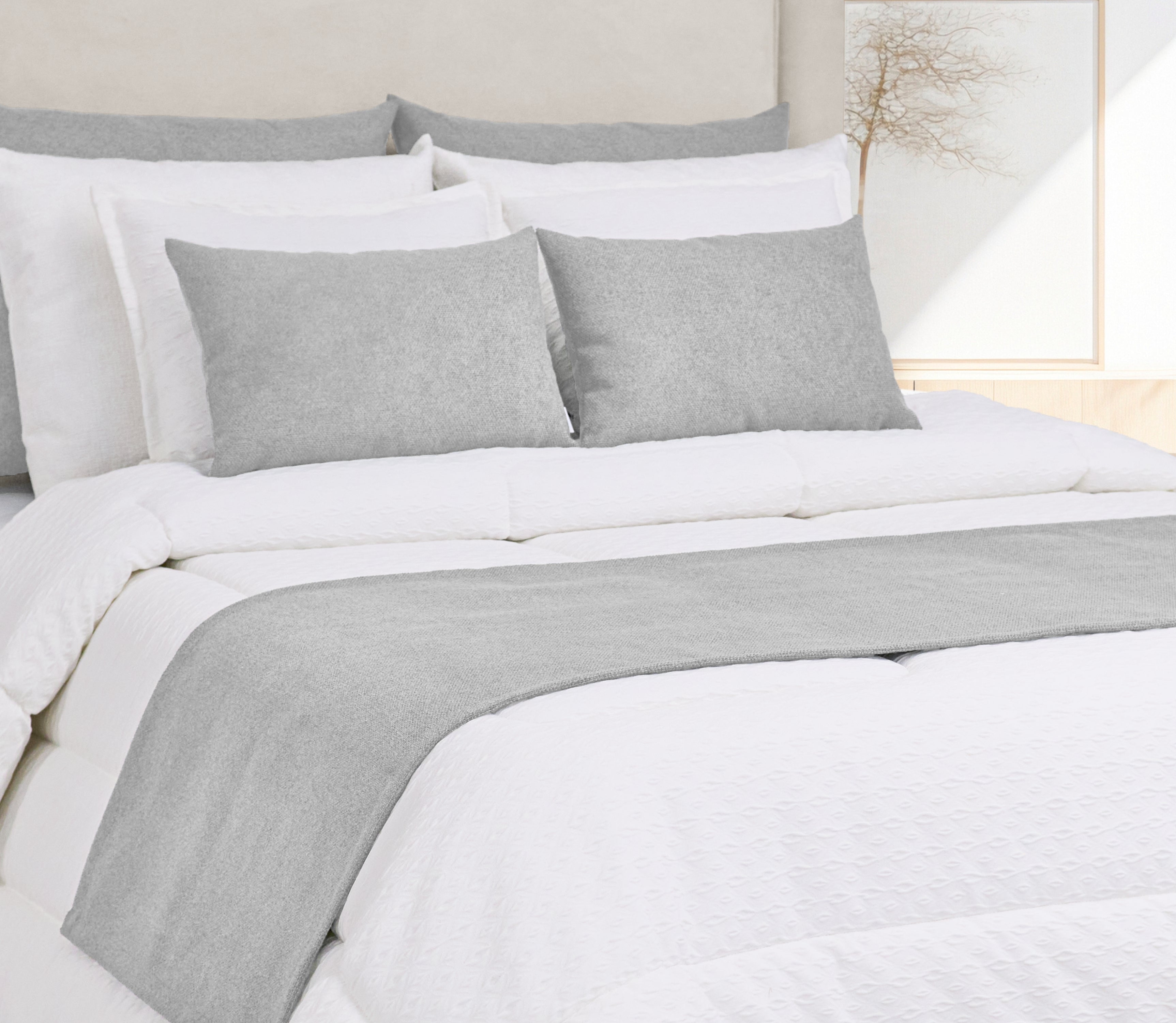 Cubrepies de cama Rio Gris Claro