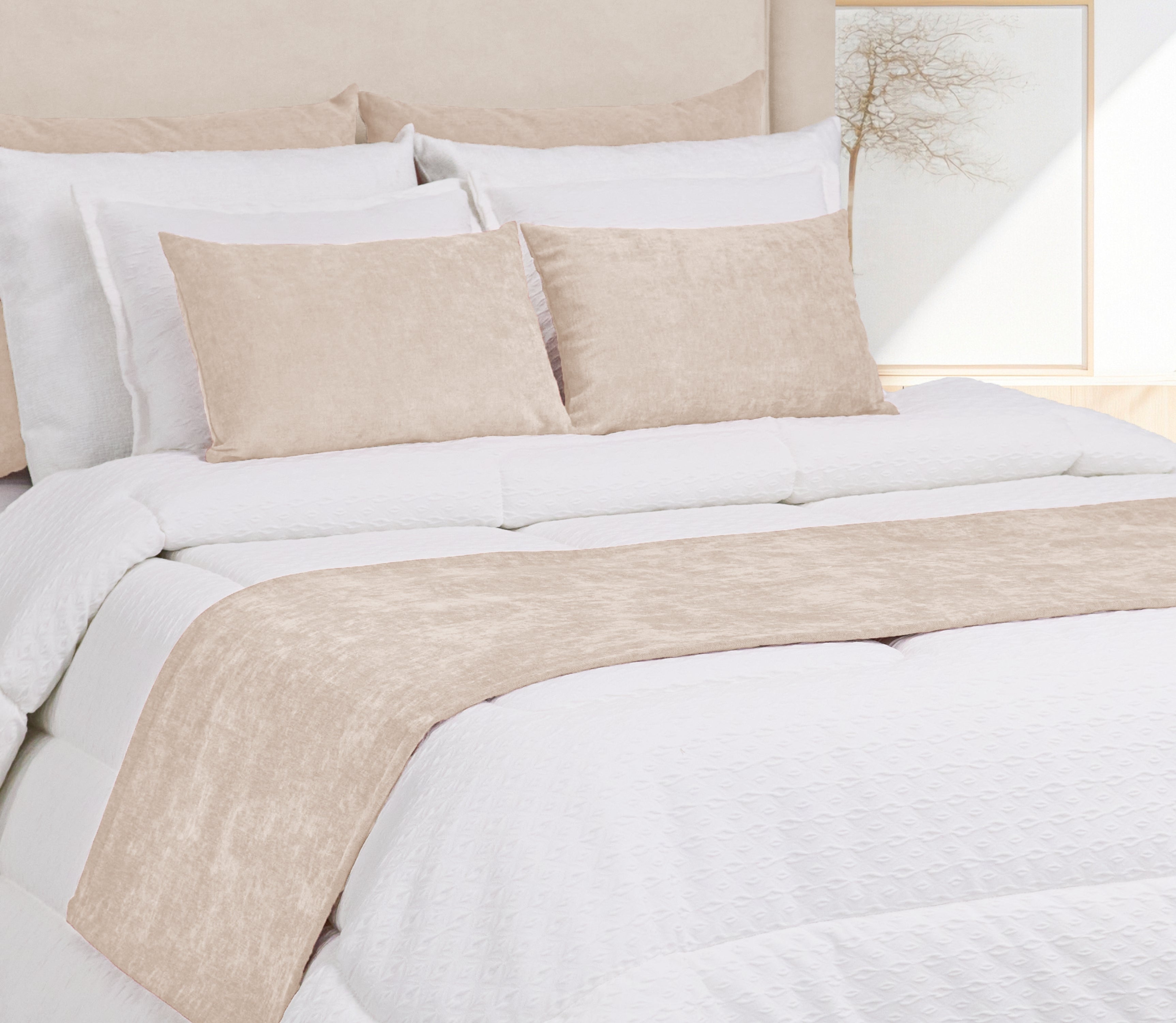 Cubrepies de cama Sena Beige Claro