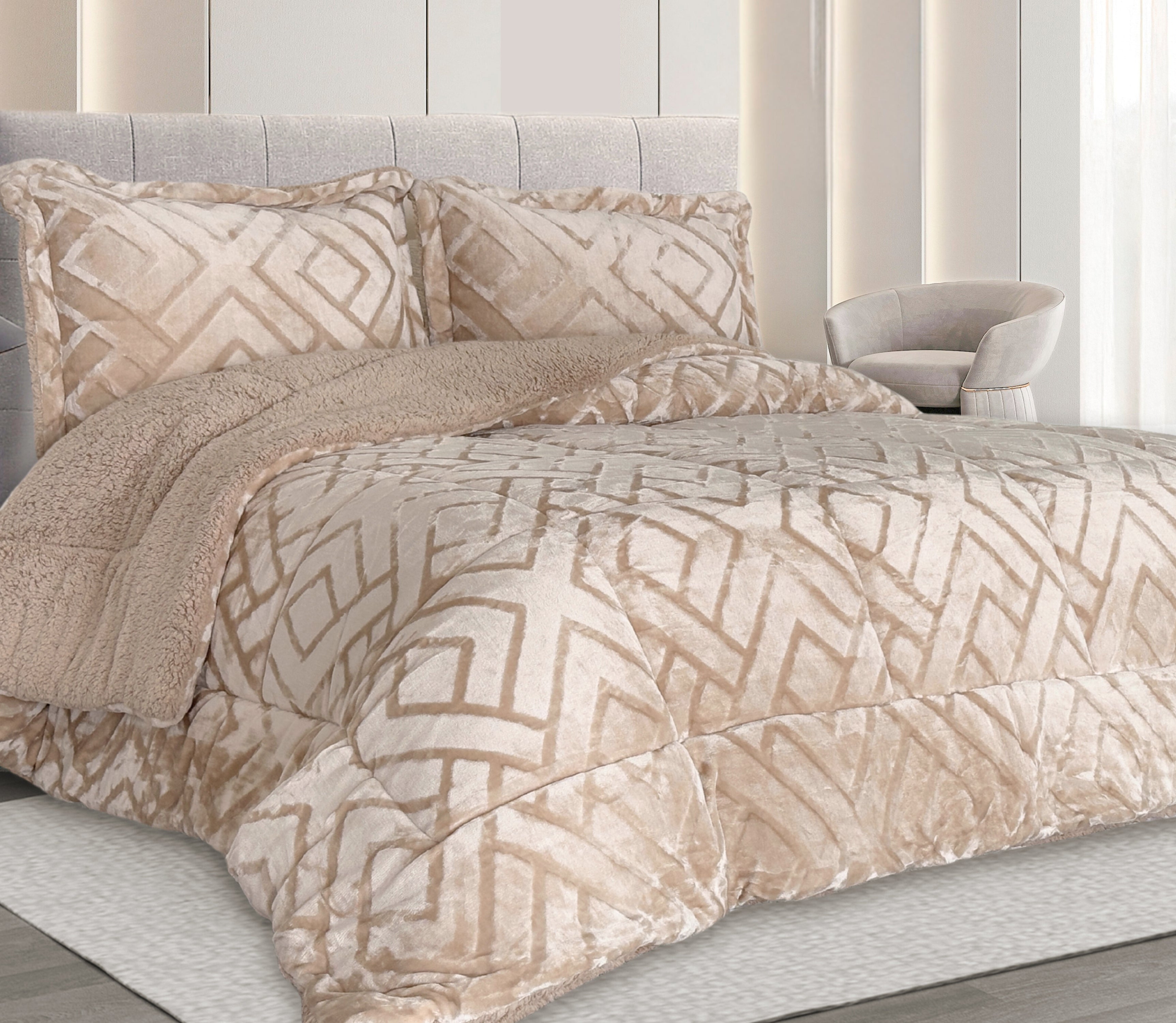 Edredón de Borreguito Nevu Beige