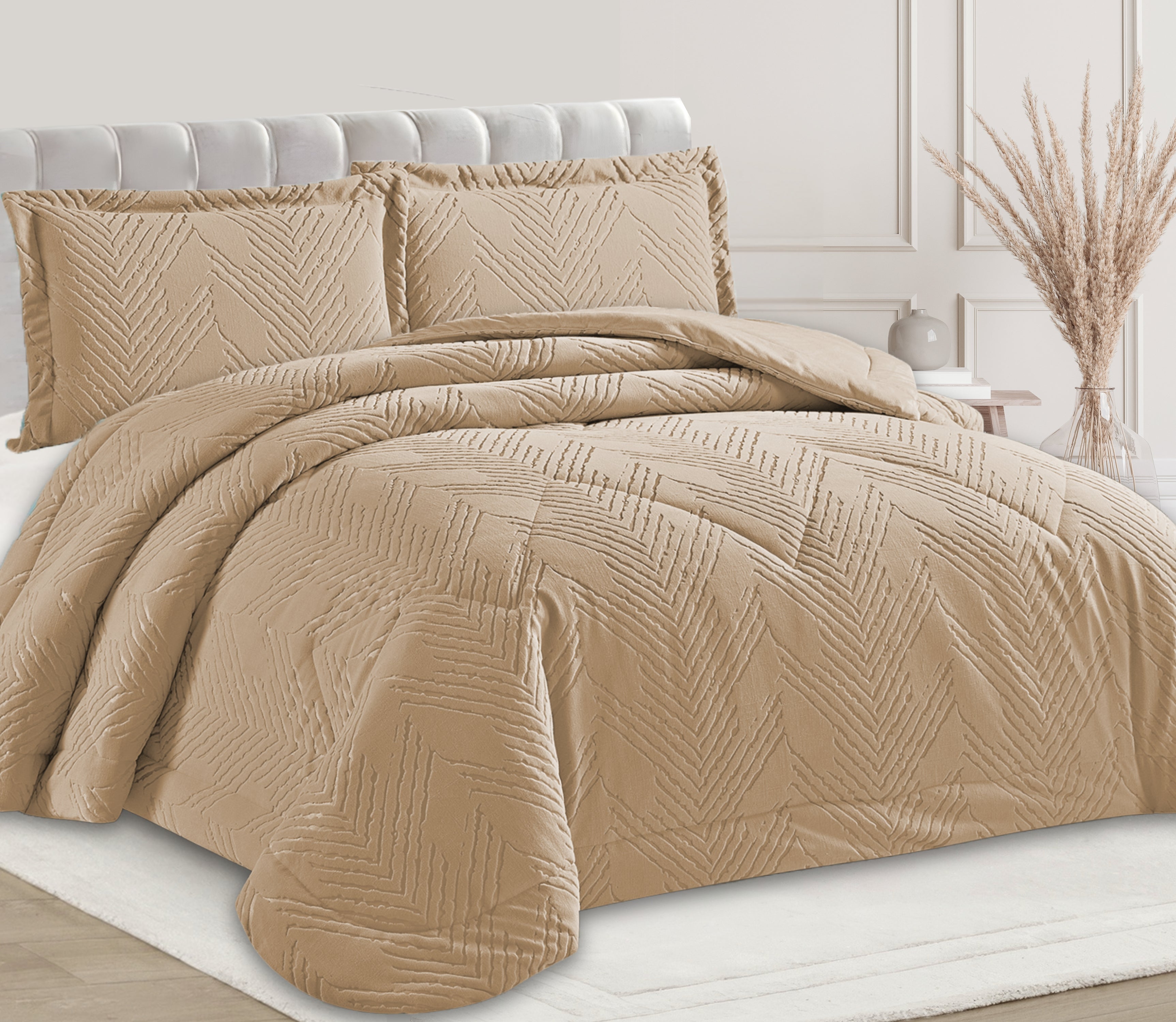 Edredón en Terciopelo Nian Beige