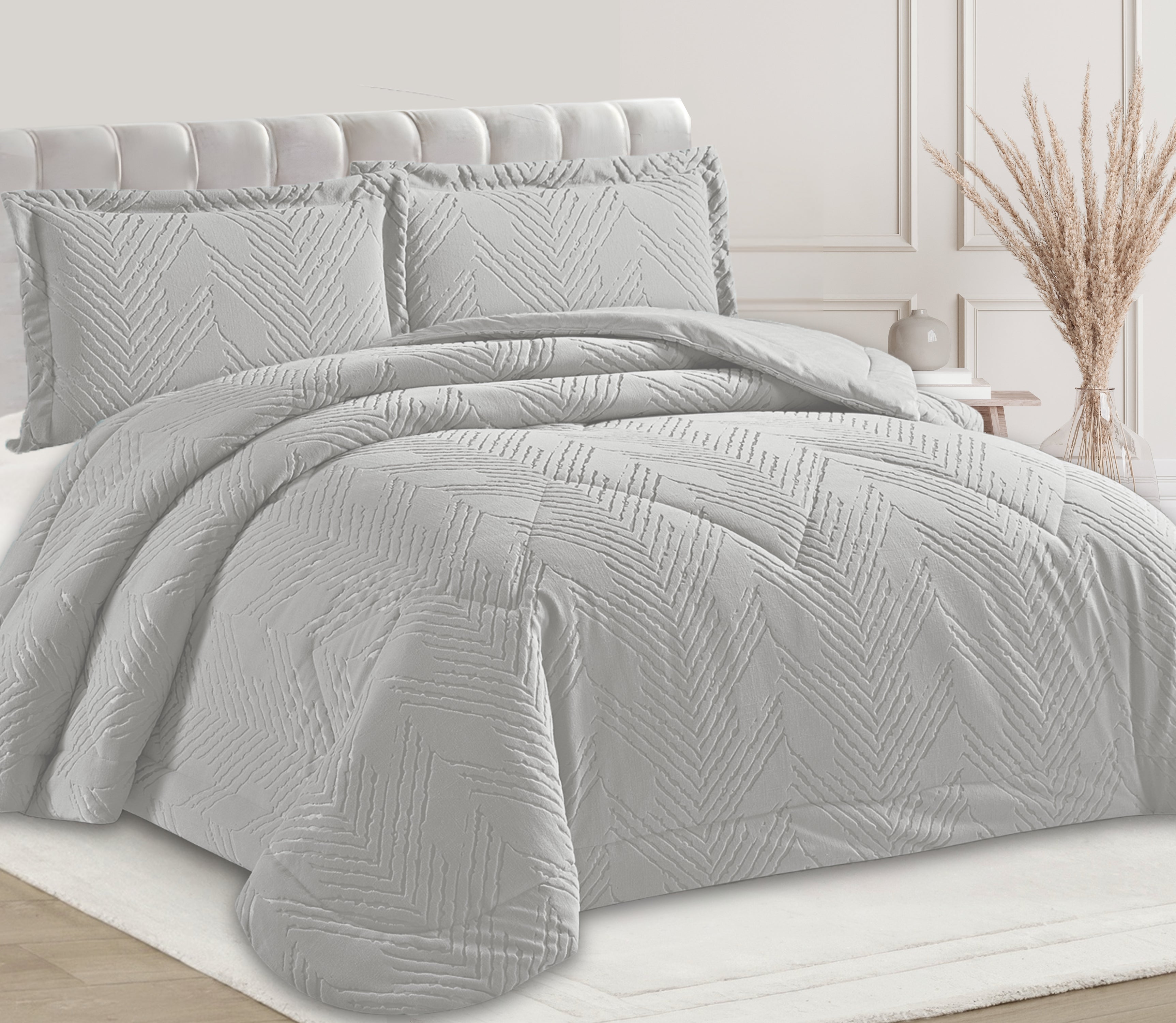 Edredón en Terciopelo Nian Gris