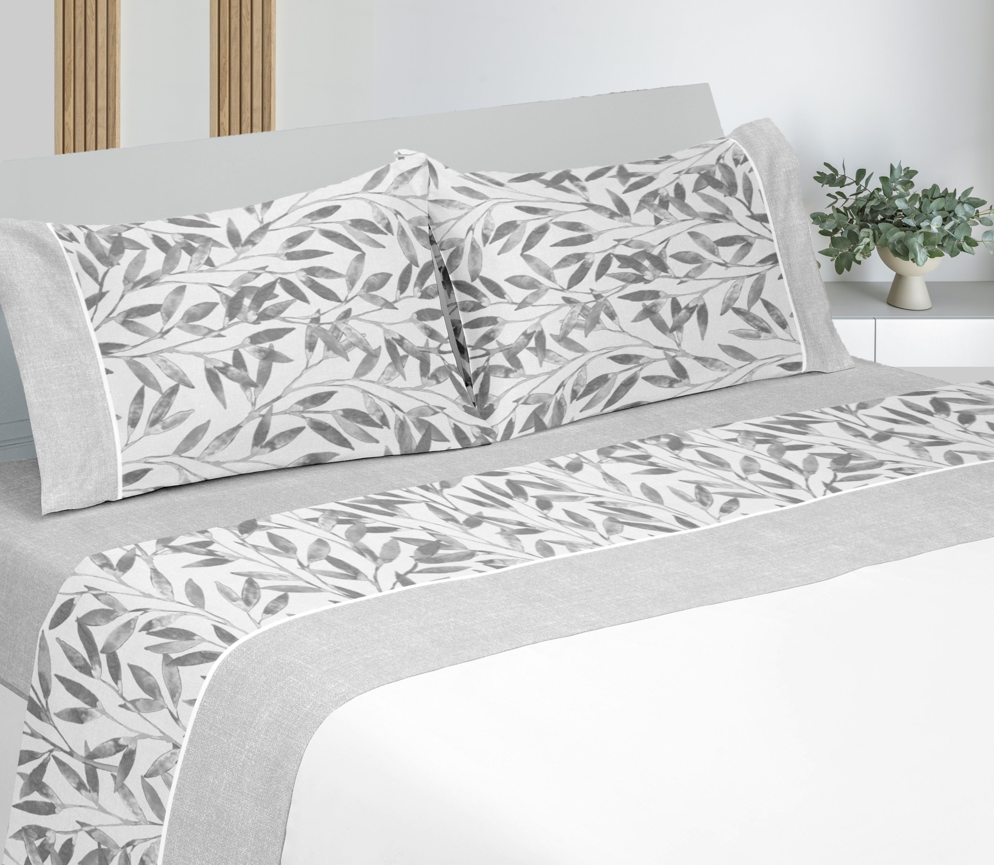 Sábanas de Franela en Algodón Soria Gris