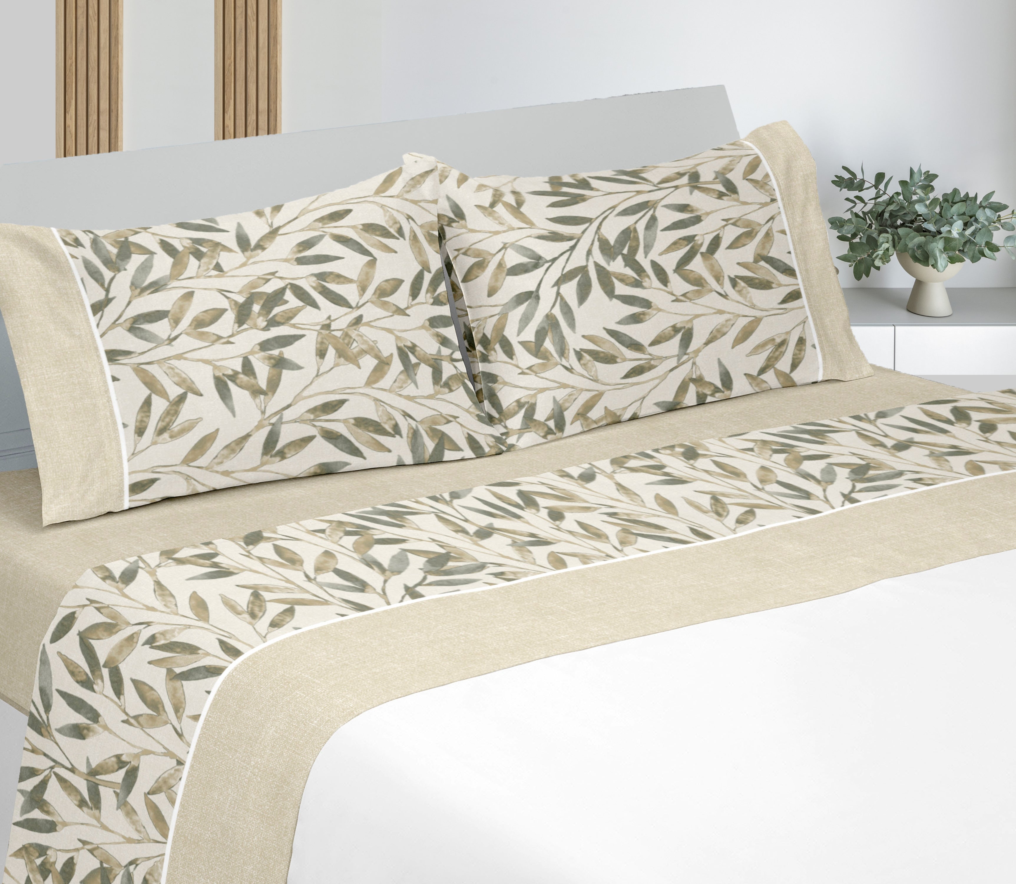 Sábanas de Franela en Algodón Soria Verde