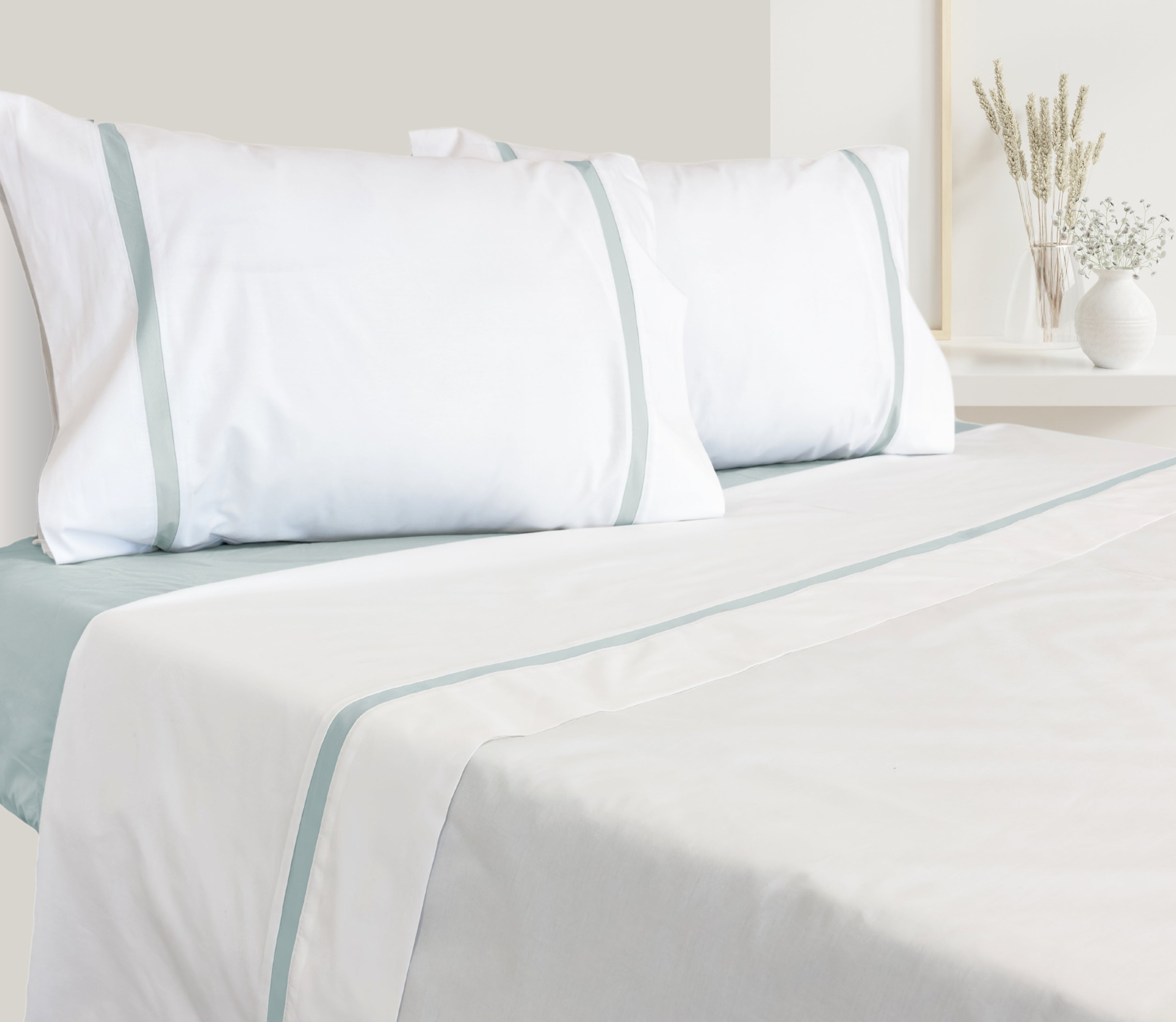 Sábanas Percal 200 Hilos Calm Verde Agua