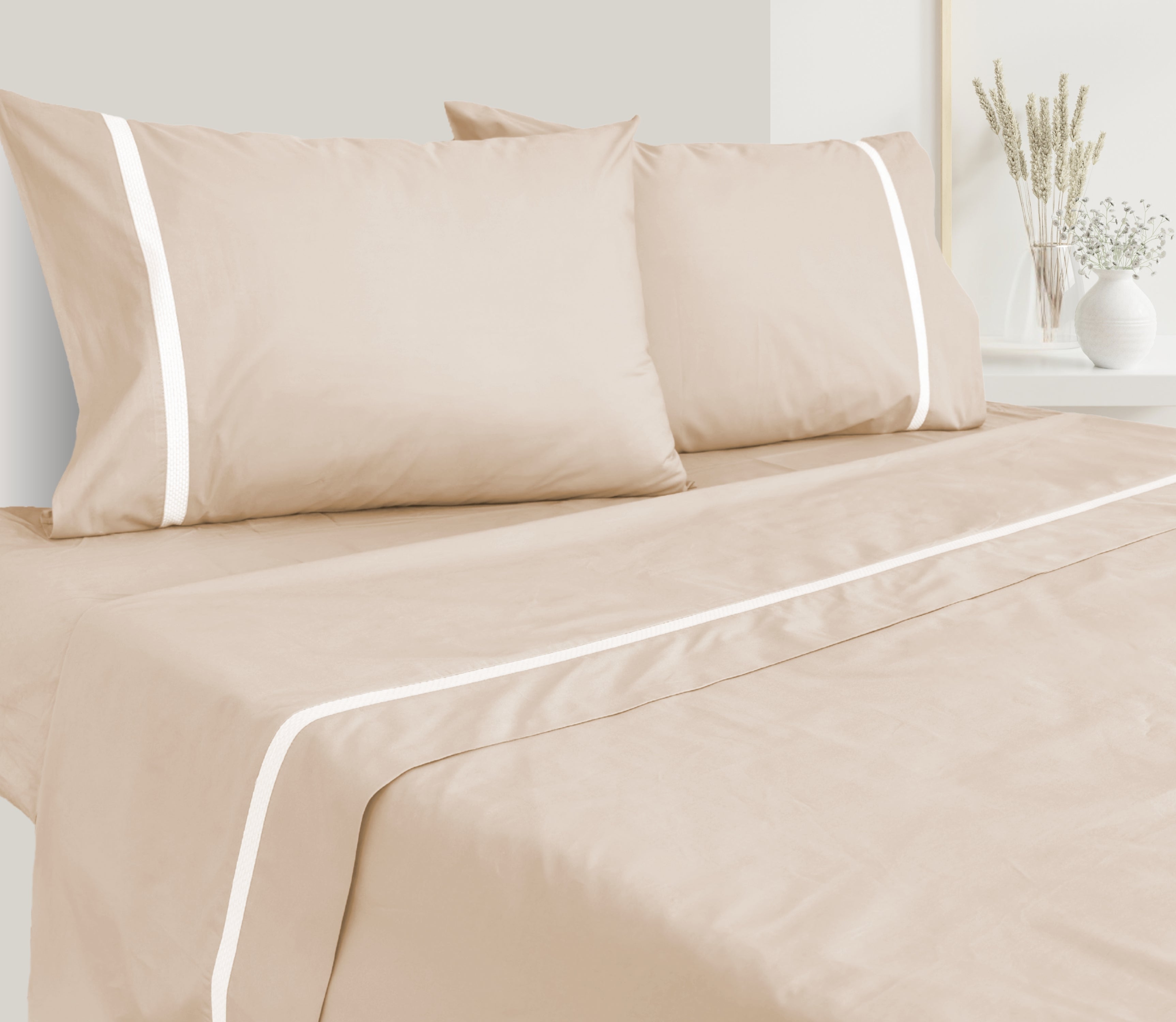 Sábanas Percal 200 Hilos Lani Beige