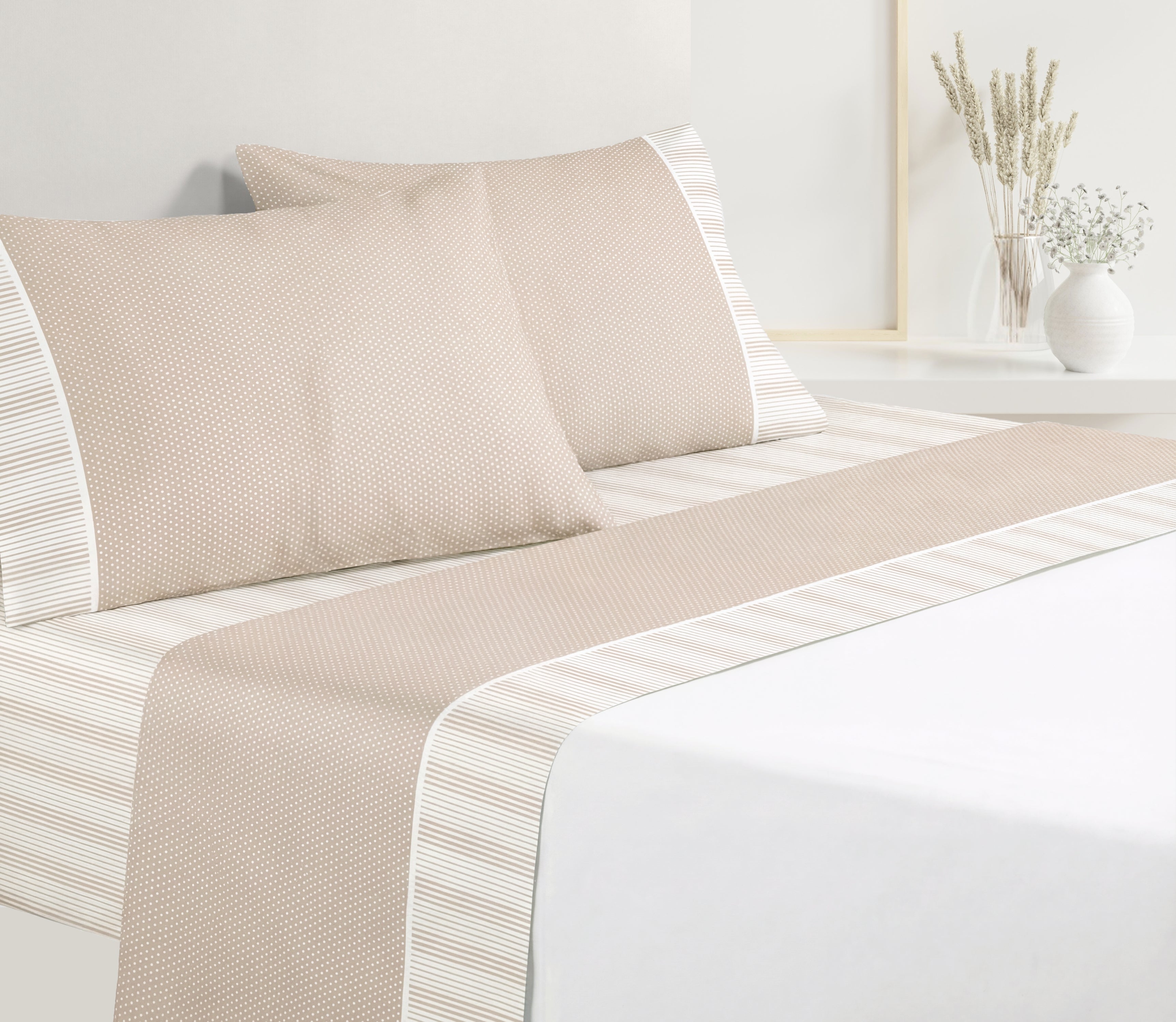 Sábanas en Algodón Deni Beige