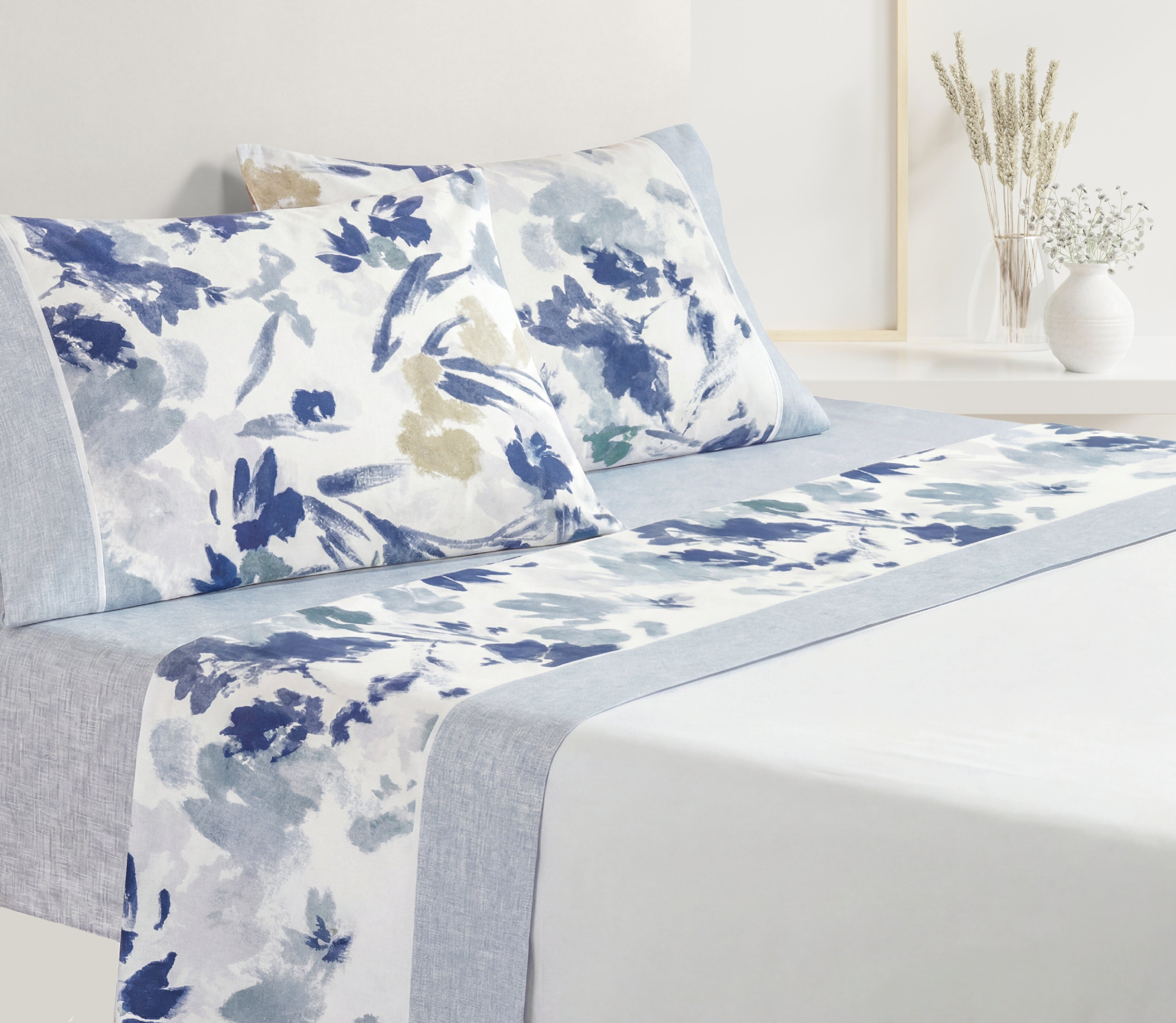 Sábanas en Algodón Doris Azul