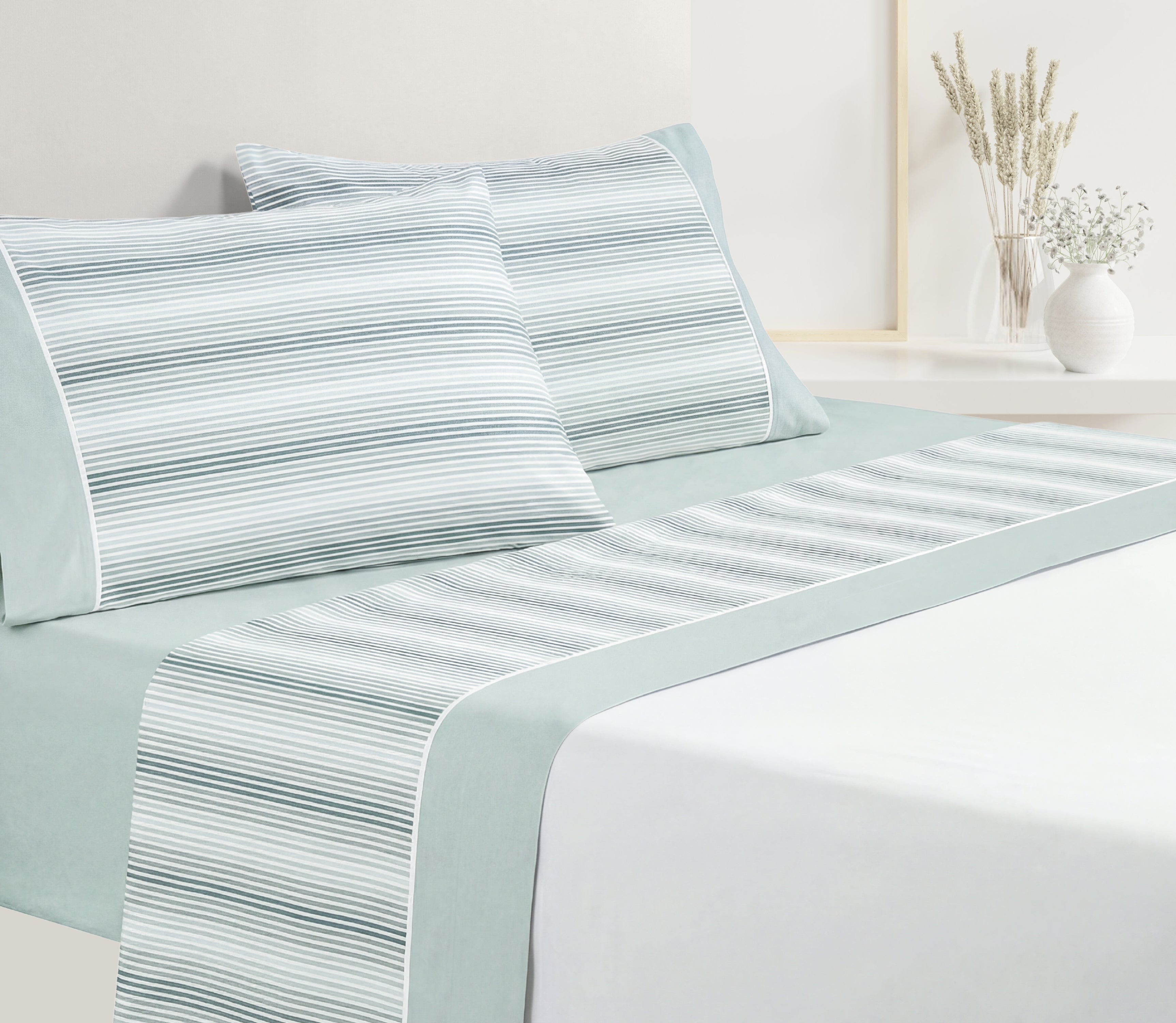 Sábanas en Algodón Line Verde Agua