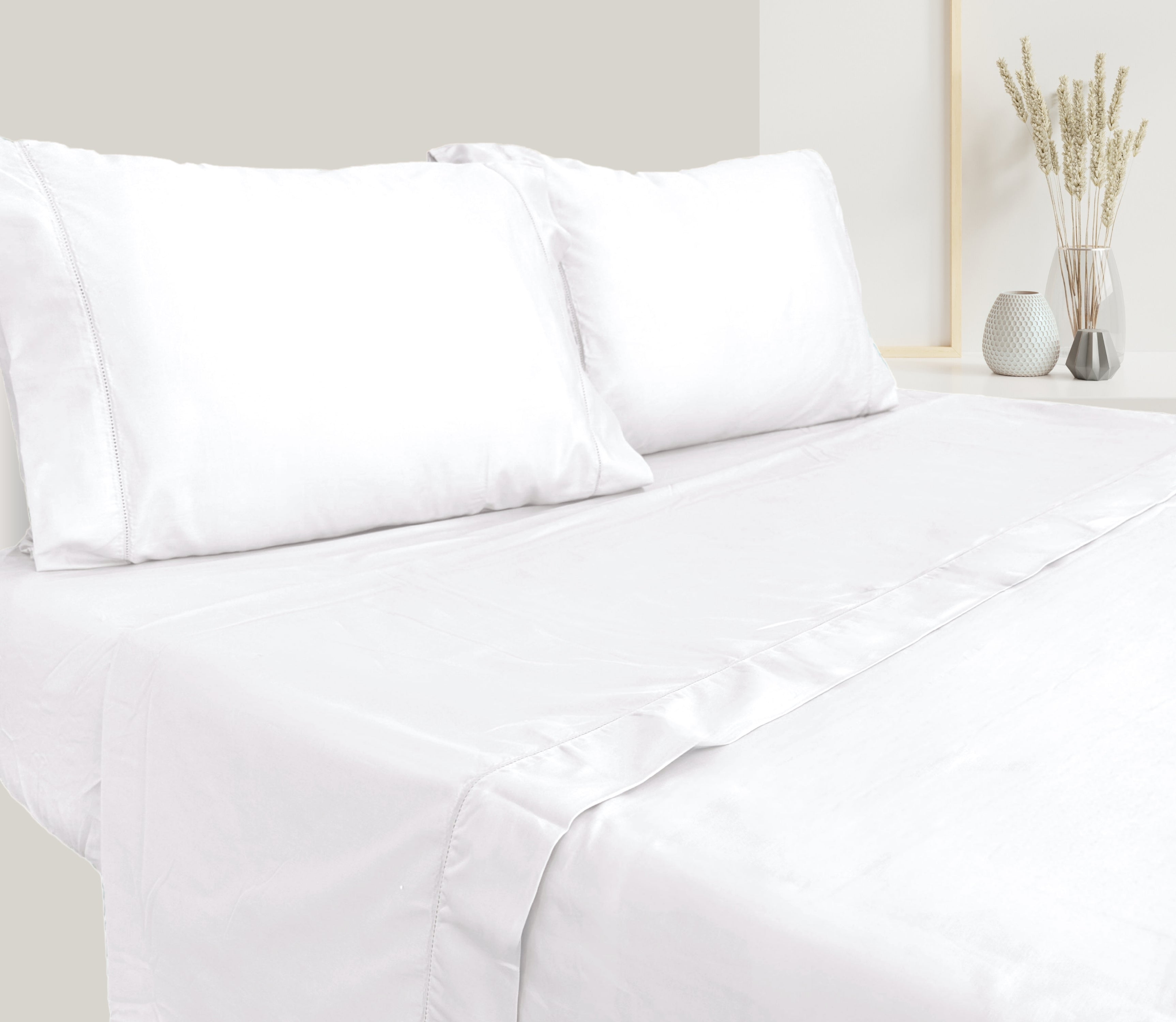 Sábanas en Satén (300 Hilos) Sean Blanco