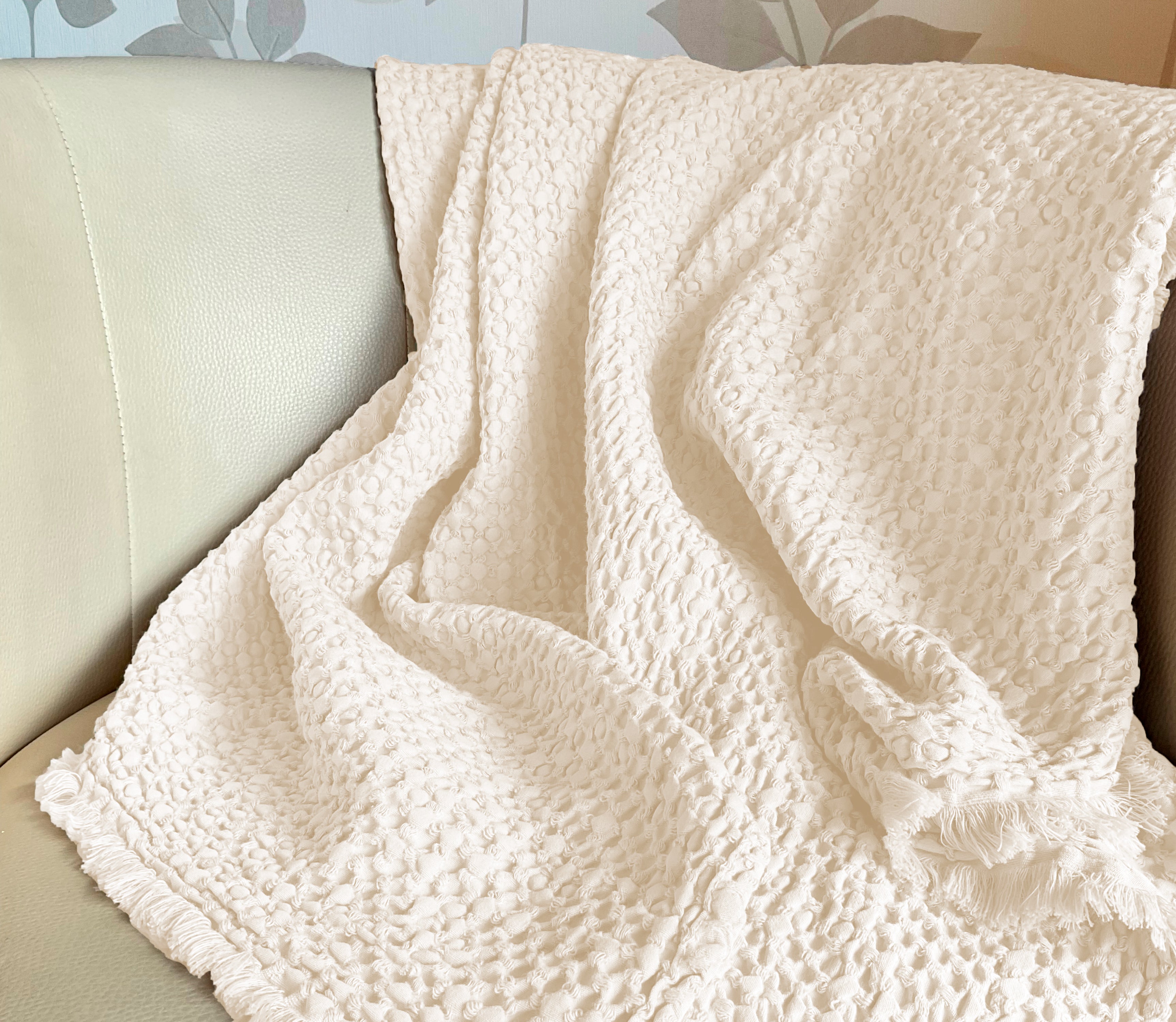 Manta en Algodón Mira Perla