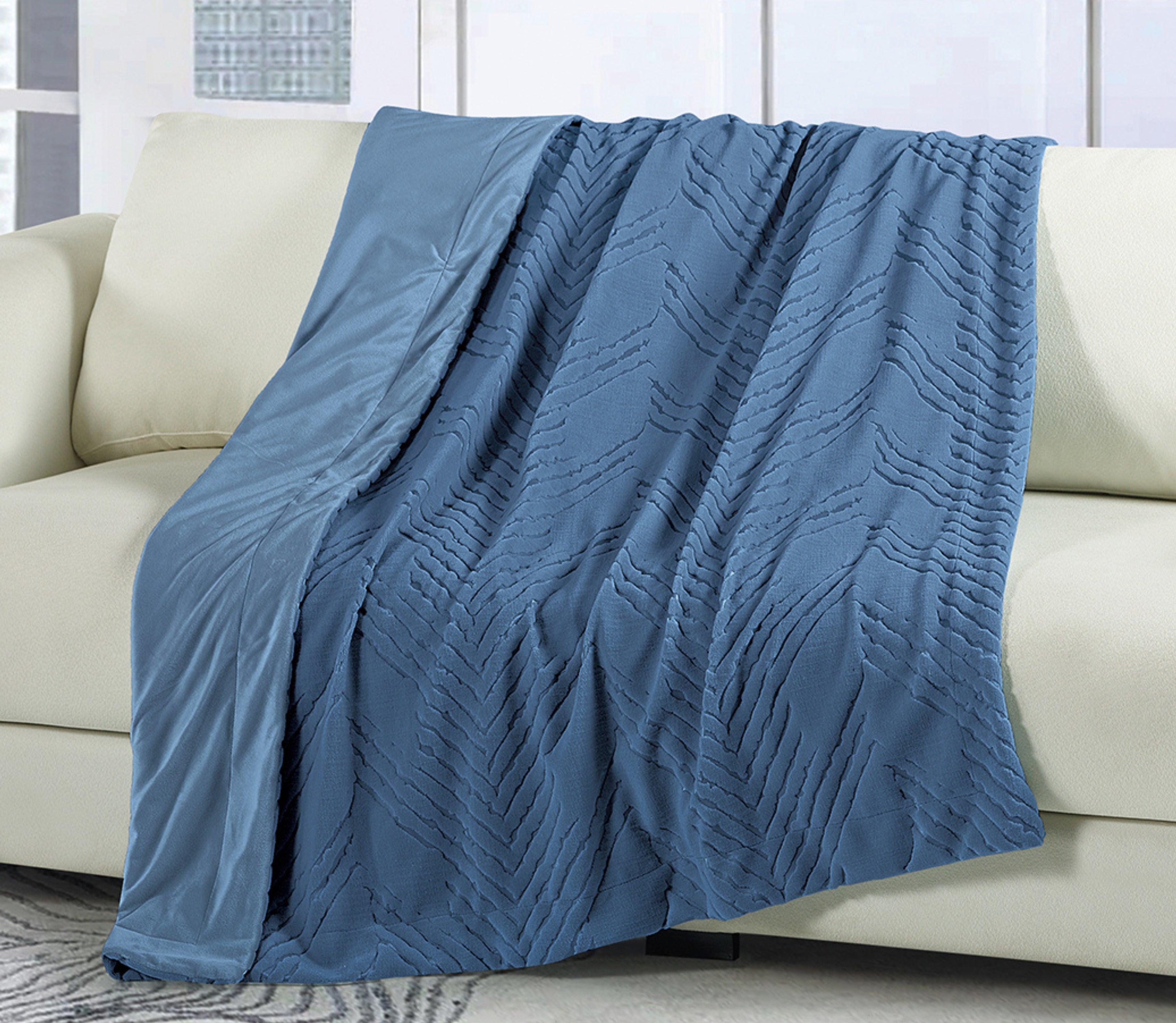 Manta en Terciopelo Nian Azul