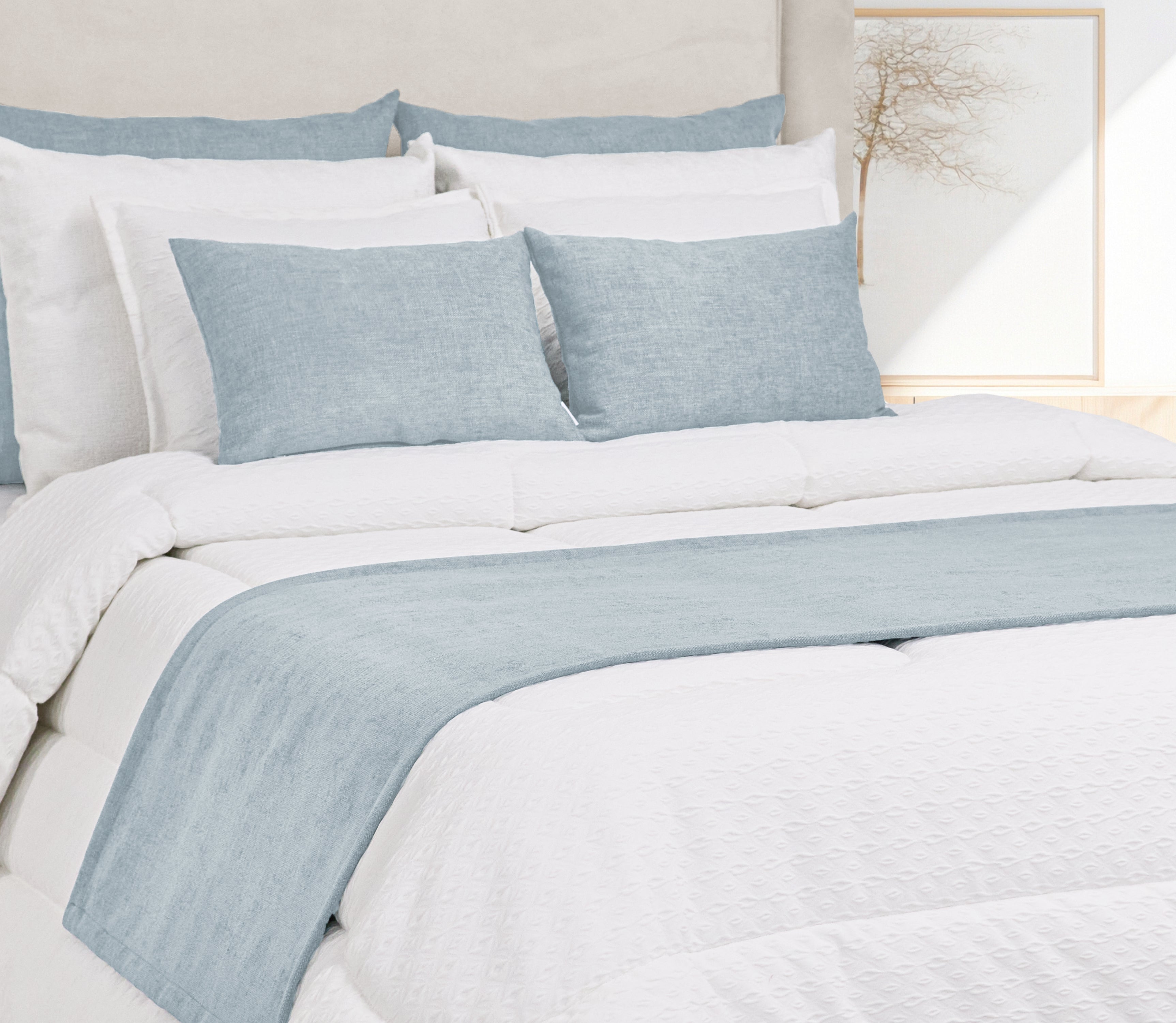 Cubrepies de cama Altea Azul Claro