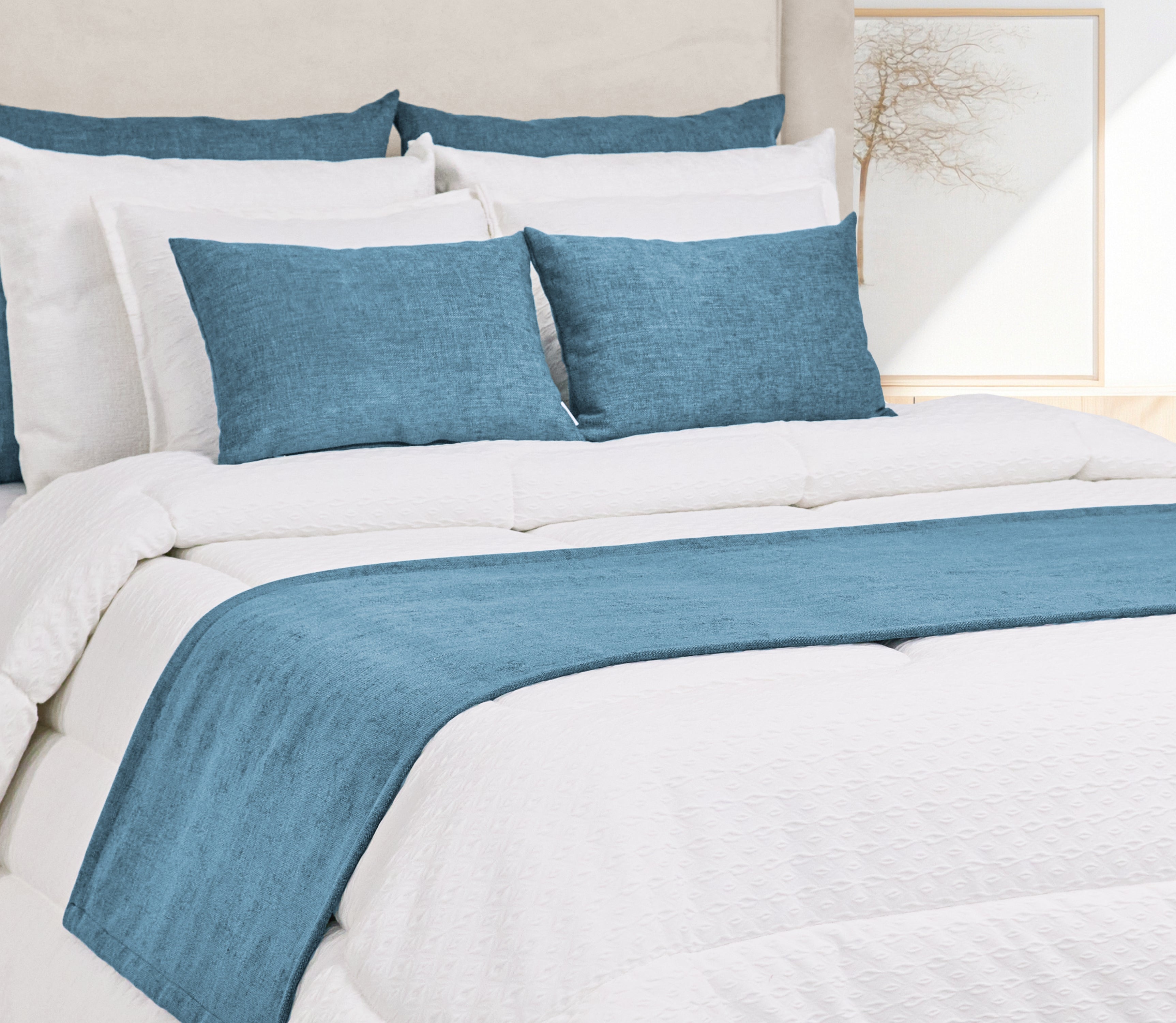 Cubrepies de cama Altea Azul Oscuro