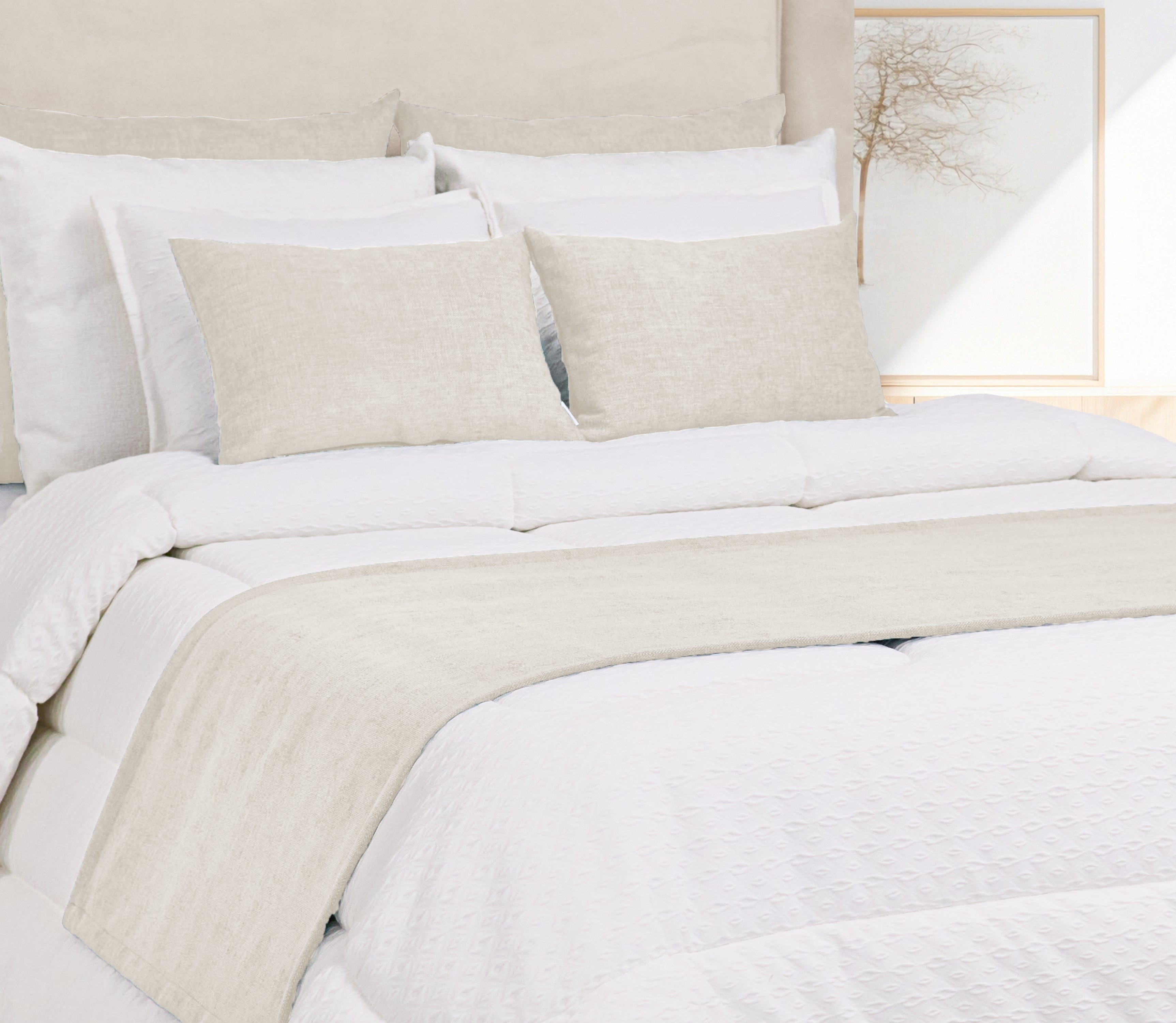 Cubrepies de cama Altea Beige