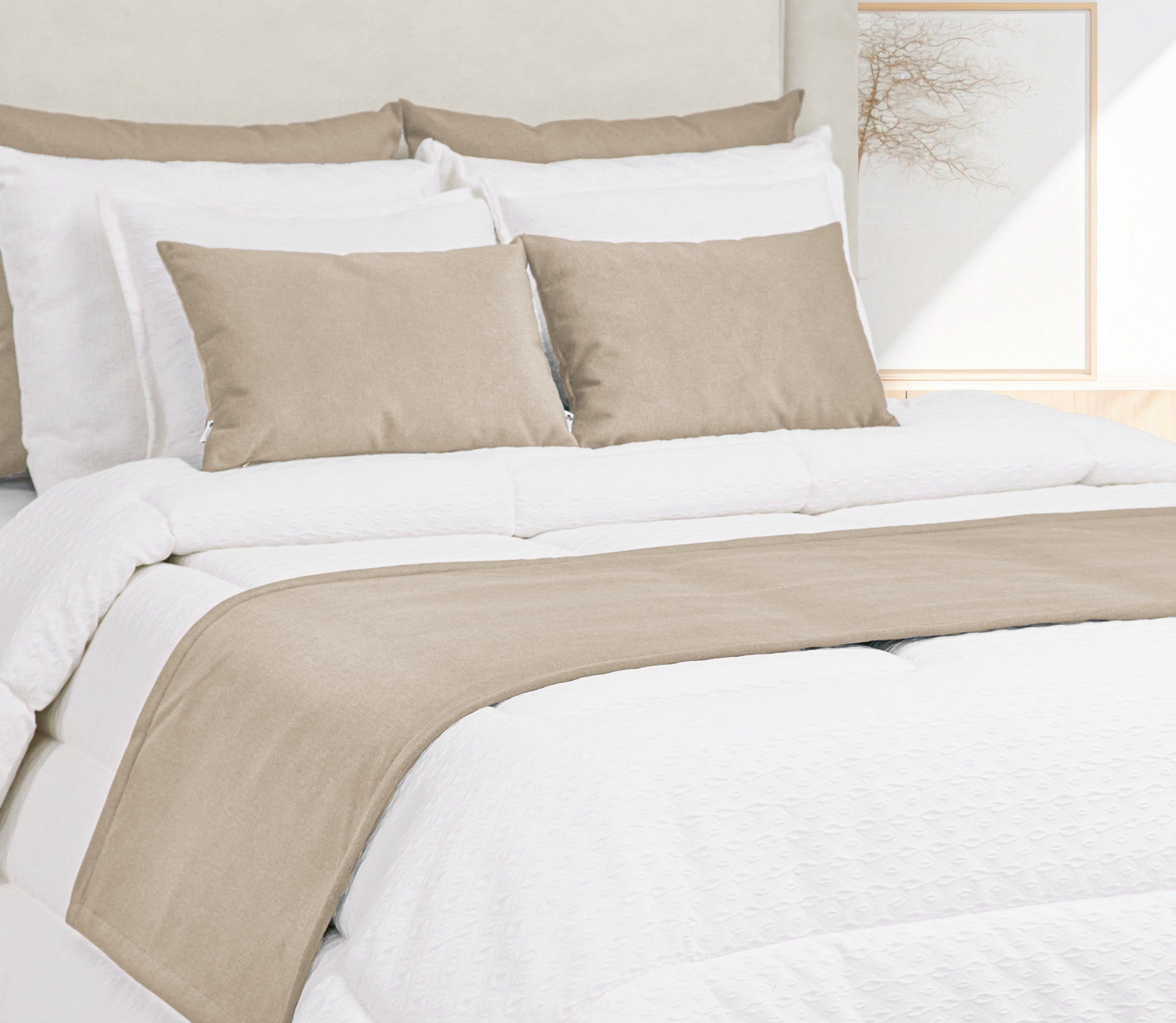 Cubrepies de cama Douro Beige Oscuro