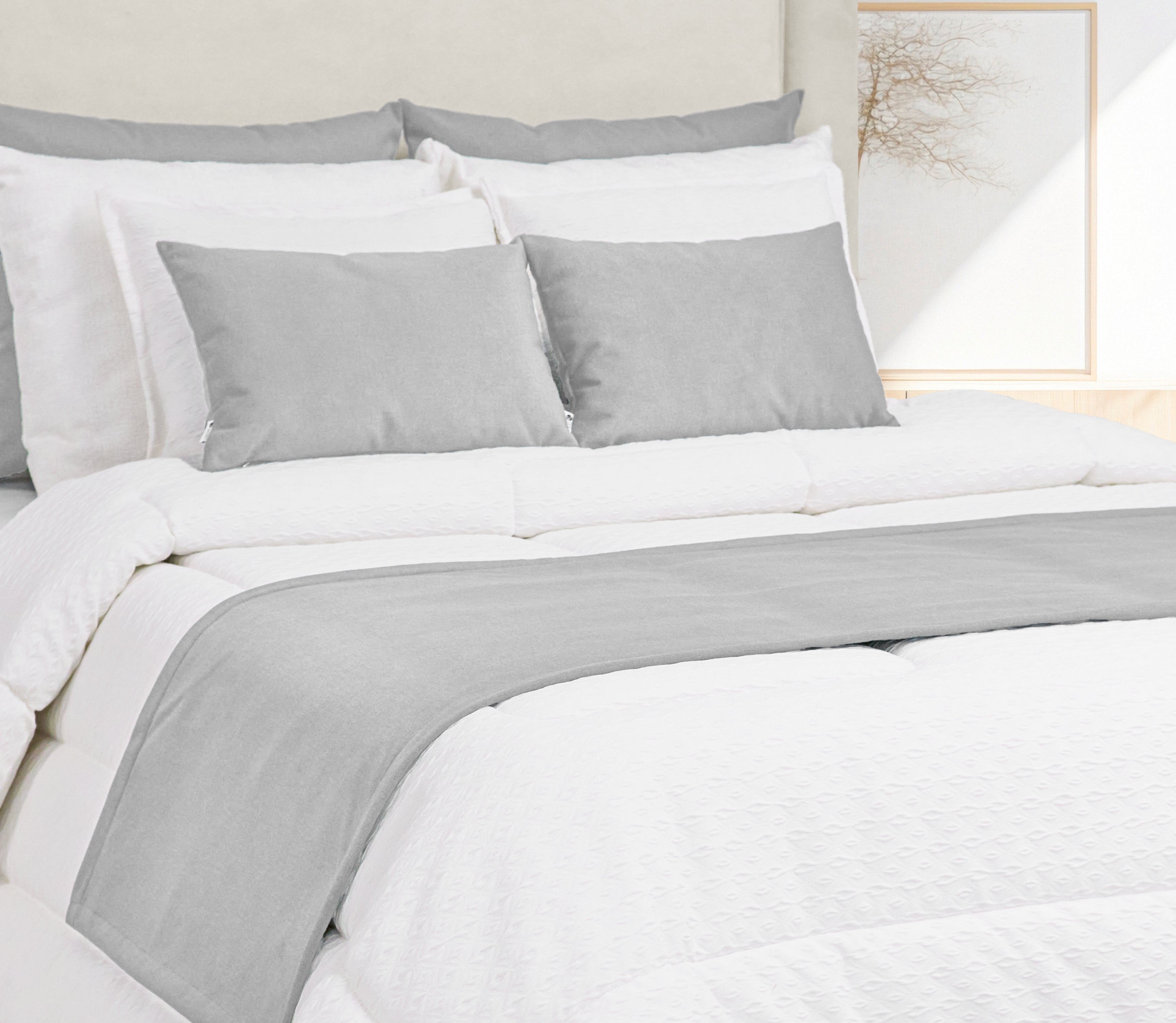 Cubrepies de cama Douro Gris Claro