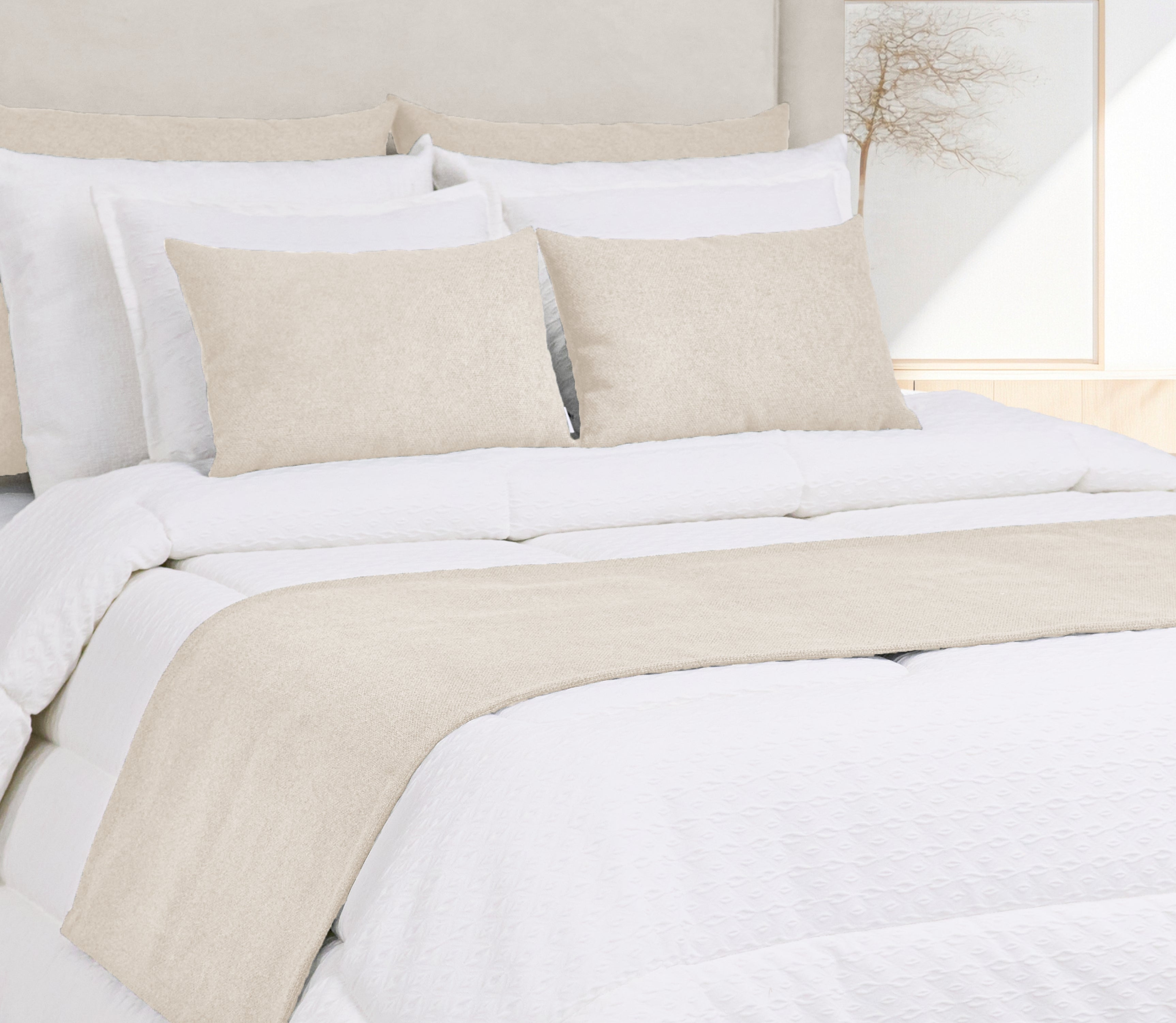Cubrepies de cama Rio Beige