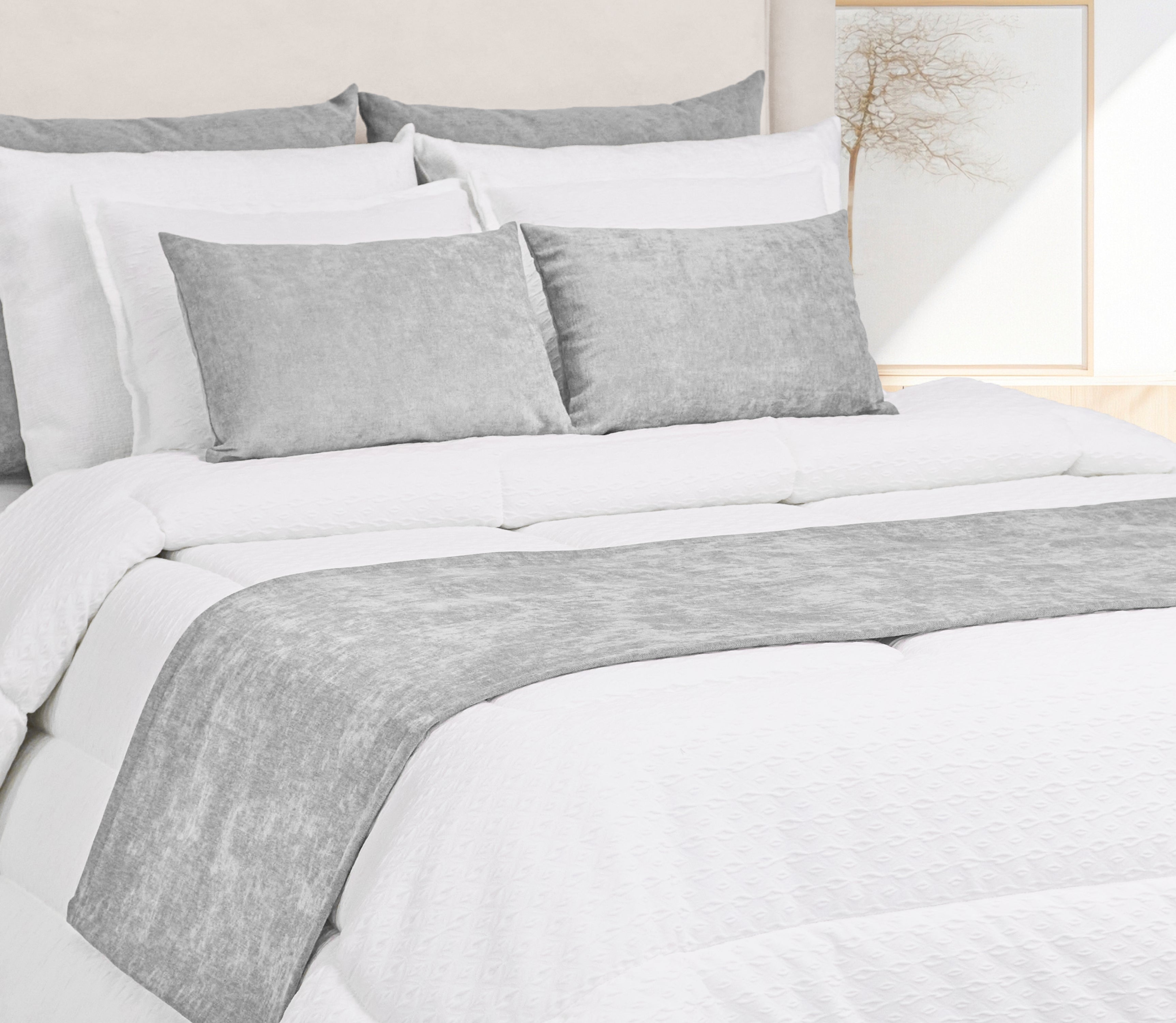 Cubrepies de cama Sena Gris