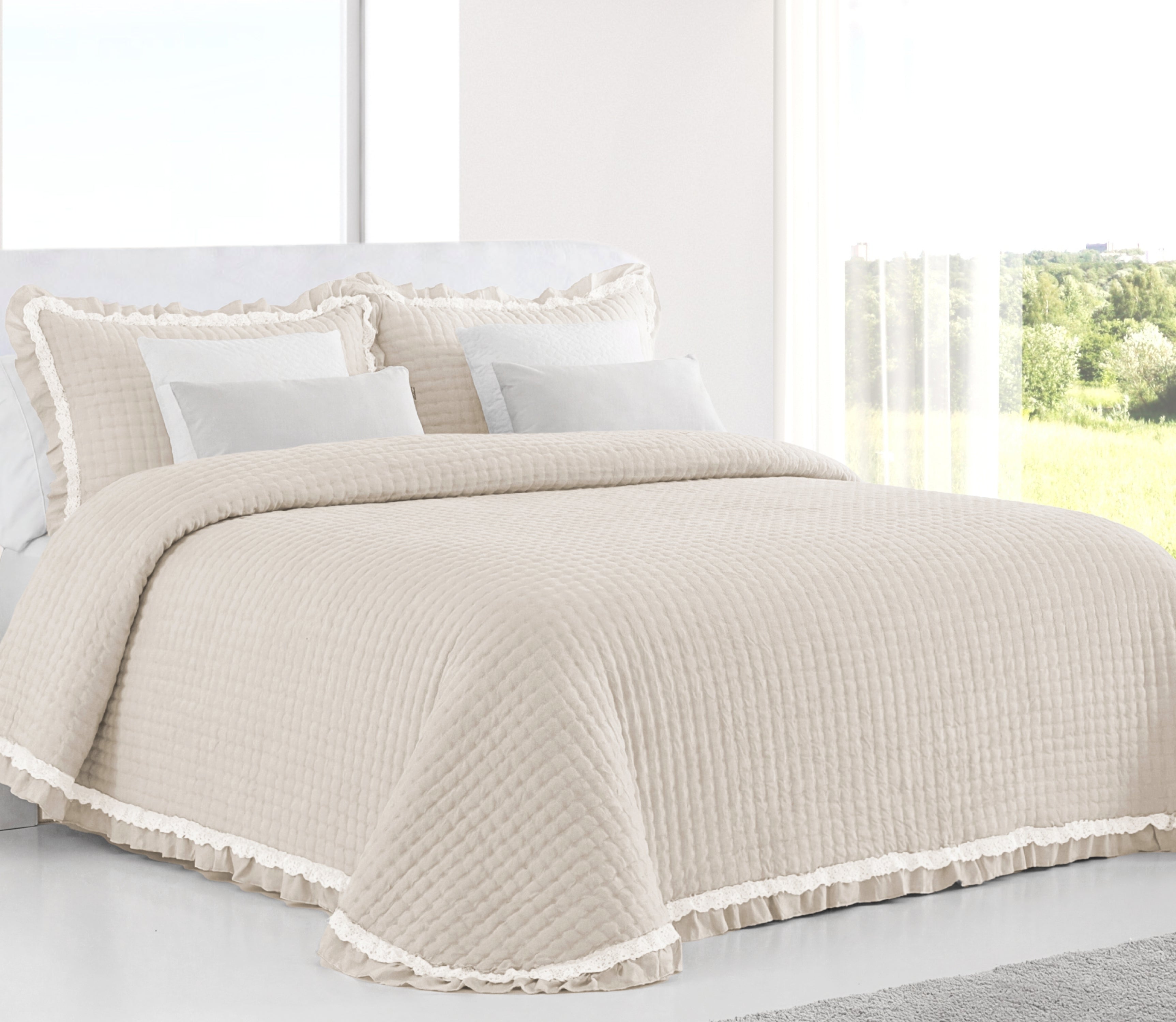 Colcha Lana Beige
