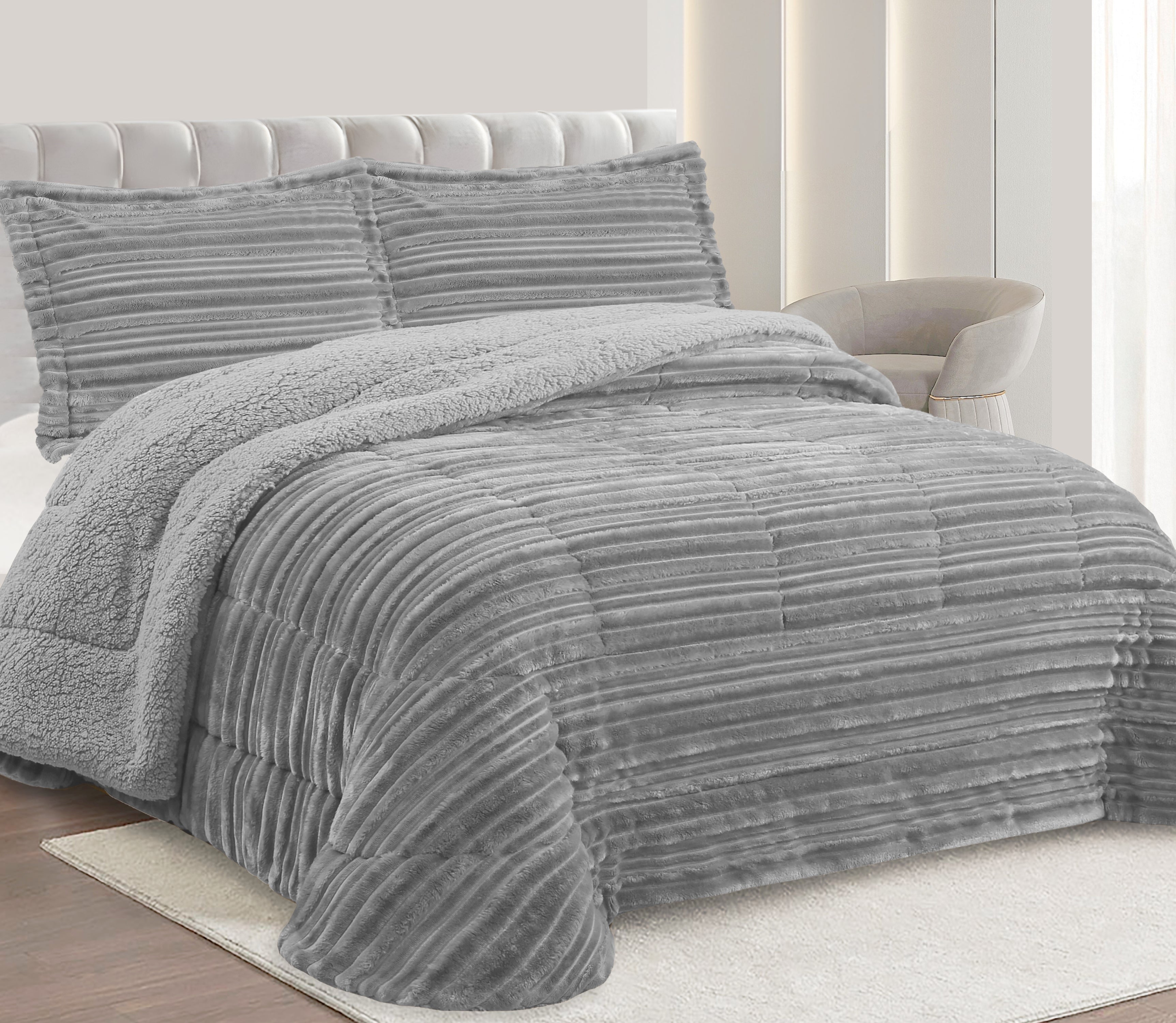 Edredón de Borreguito Nevu Gris