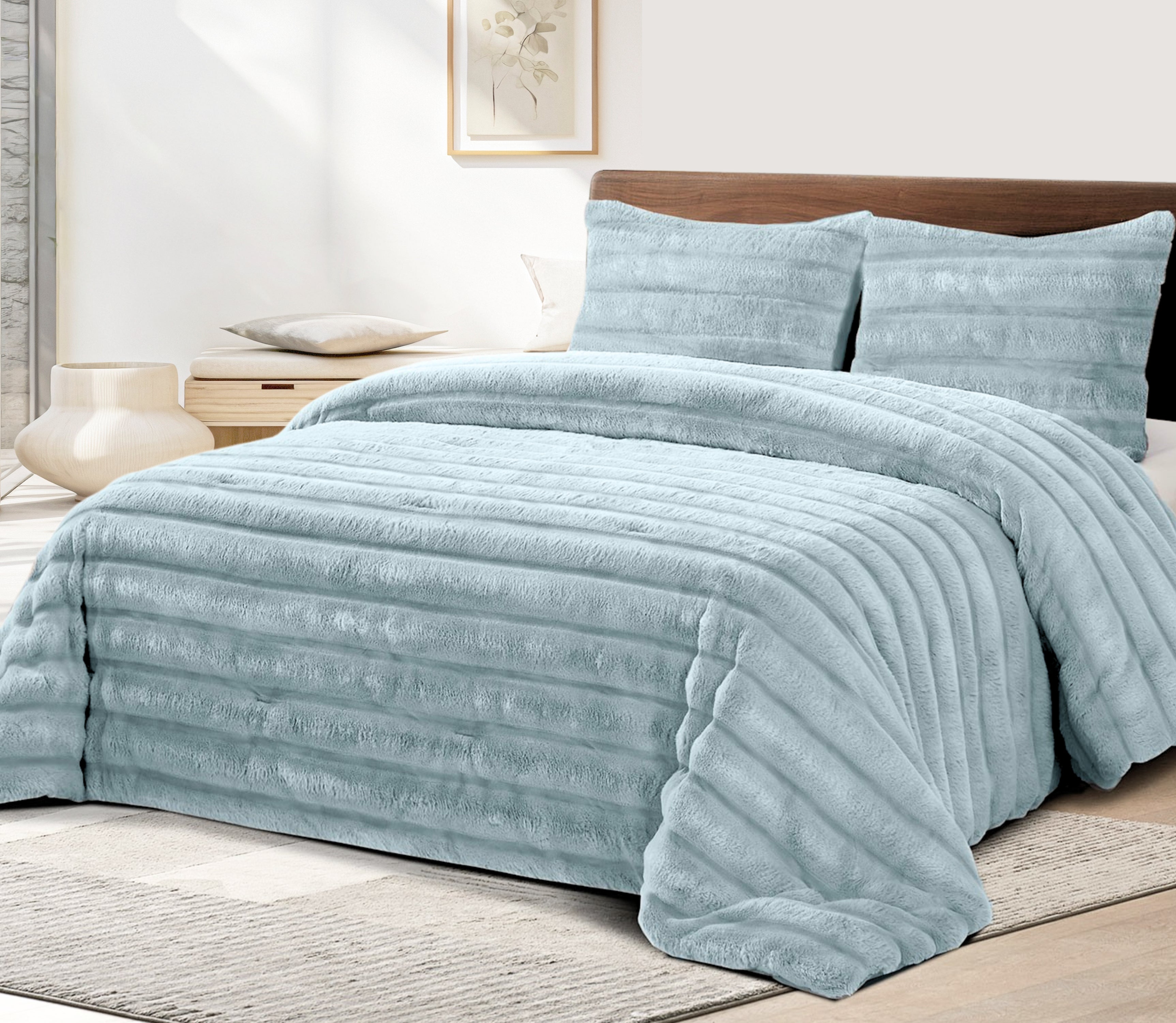 Edredón de Borreguito Nuan Verde Agua