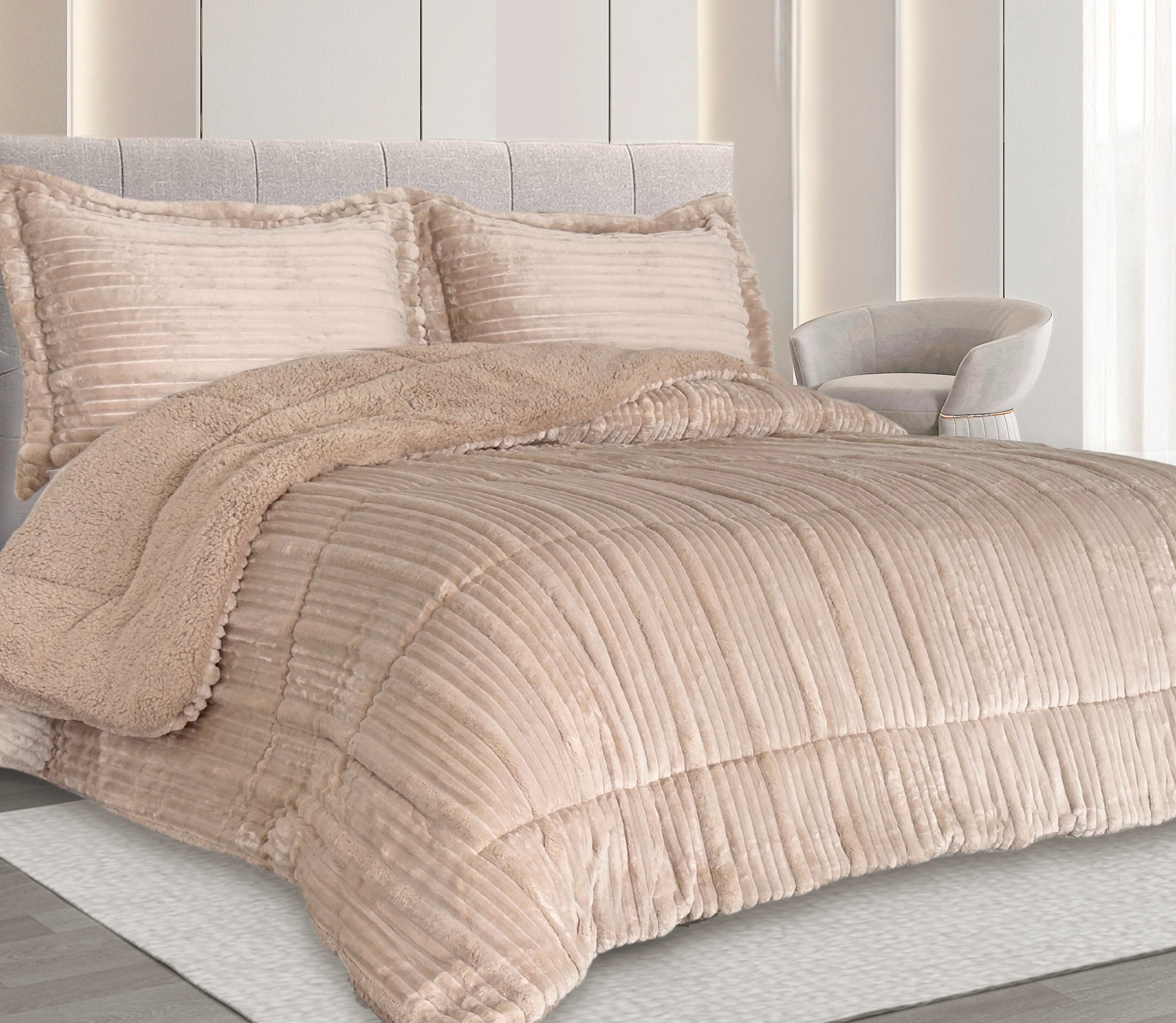 Edredón de Borreguito Luna Beige