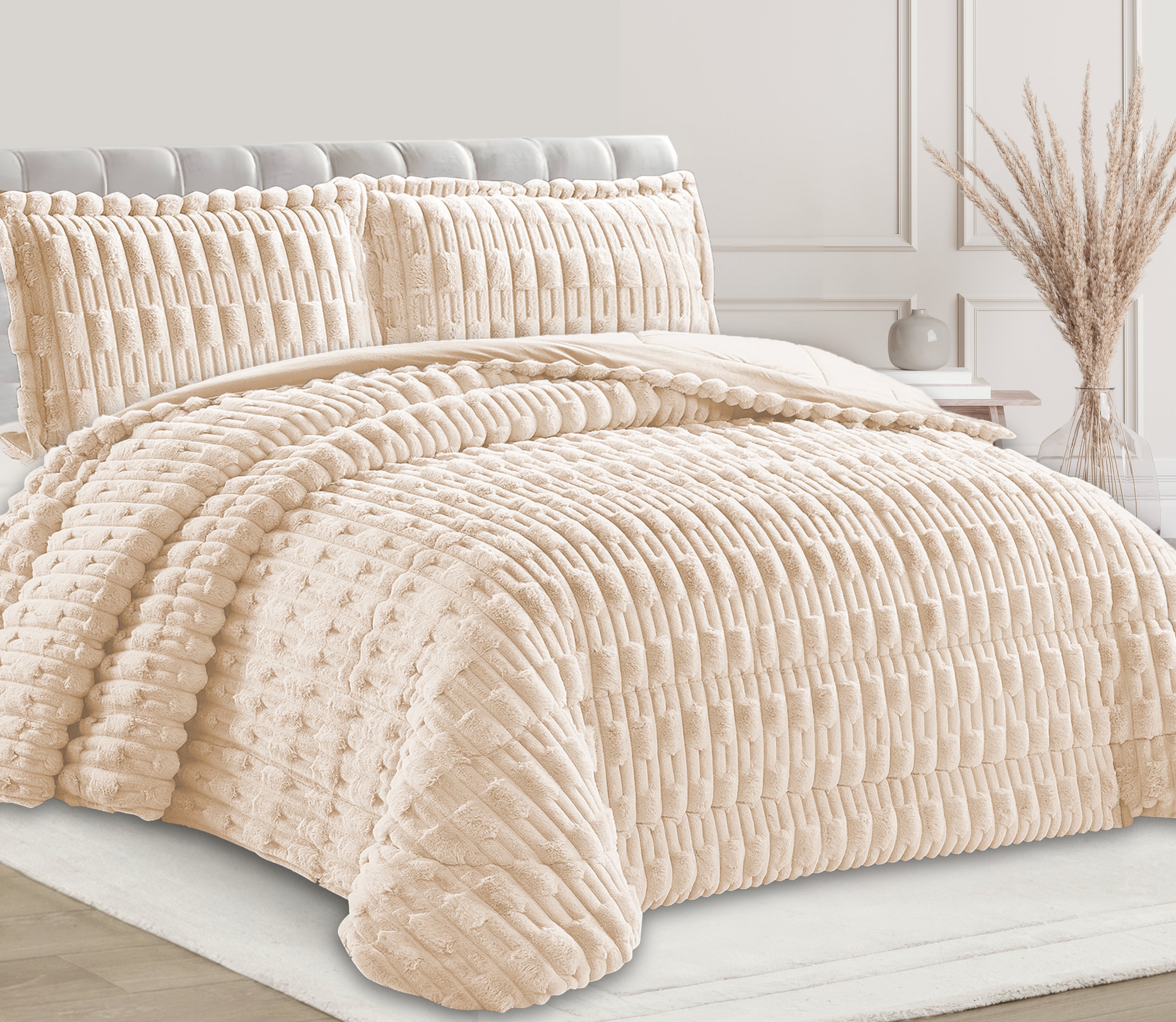 Edredón en Terciopelo Nali Beige