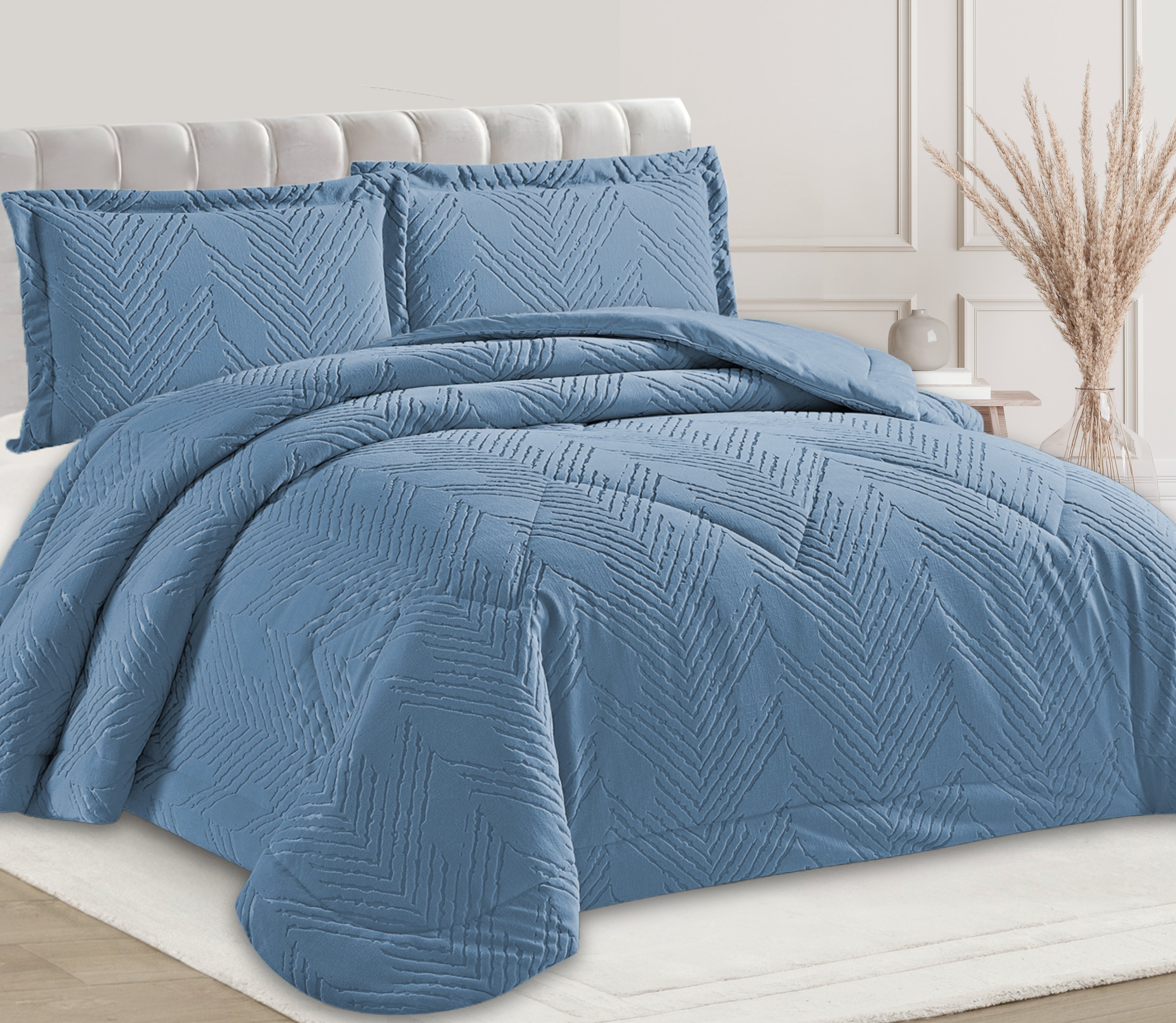 Edredón en Terciopelo Nian Azul