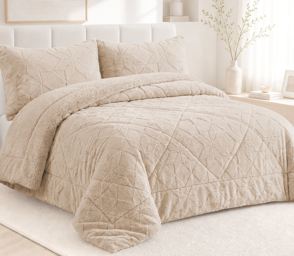 Edredón de Borreguito Fenix Beige