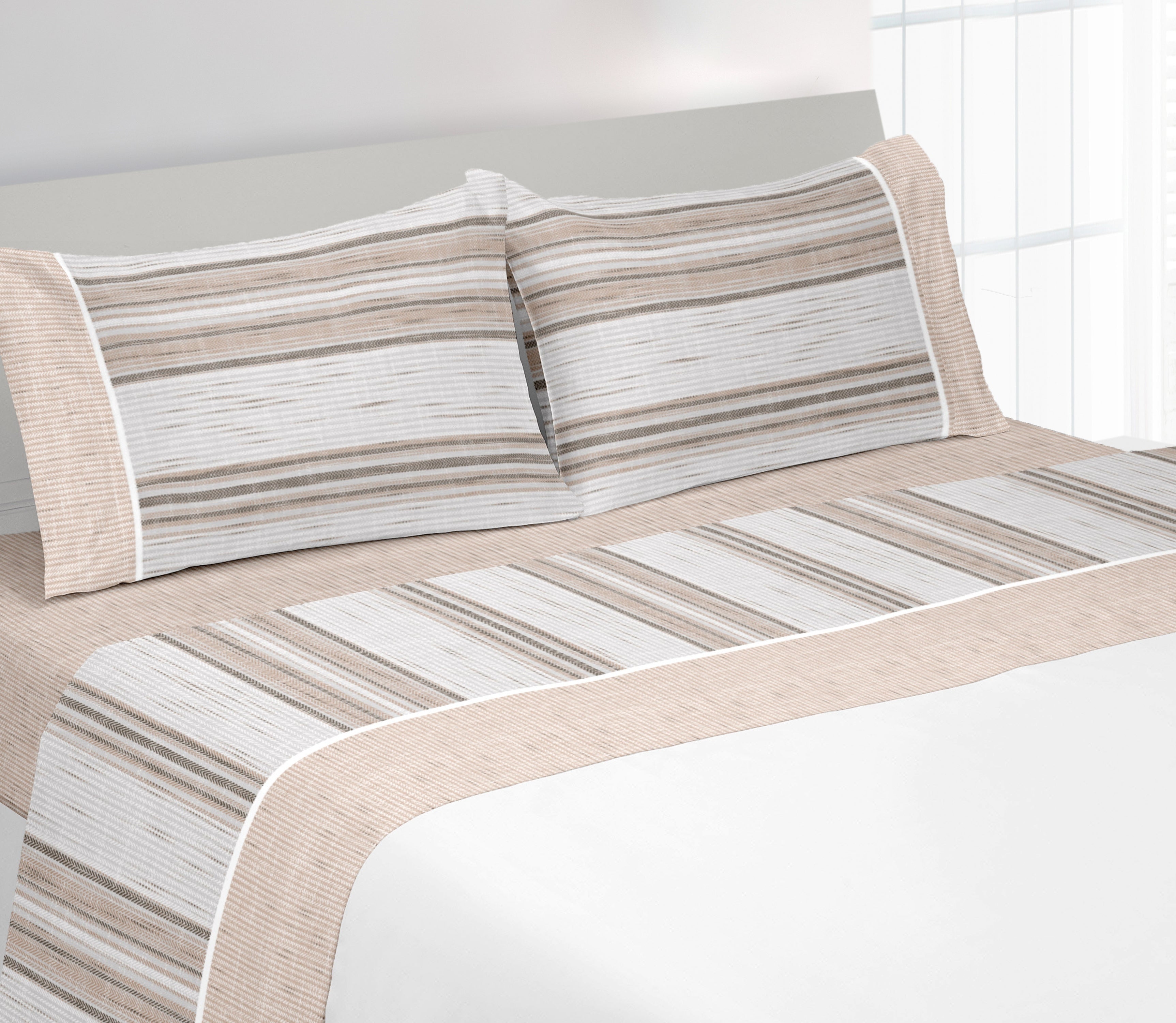 Sábanas de Franela en Algodón Laris Beige