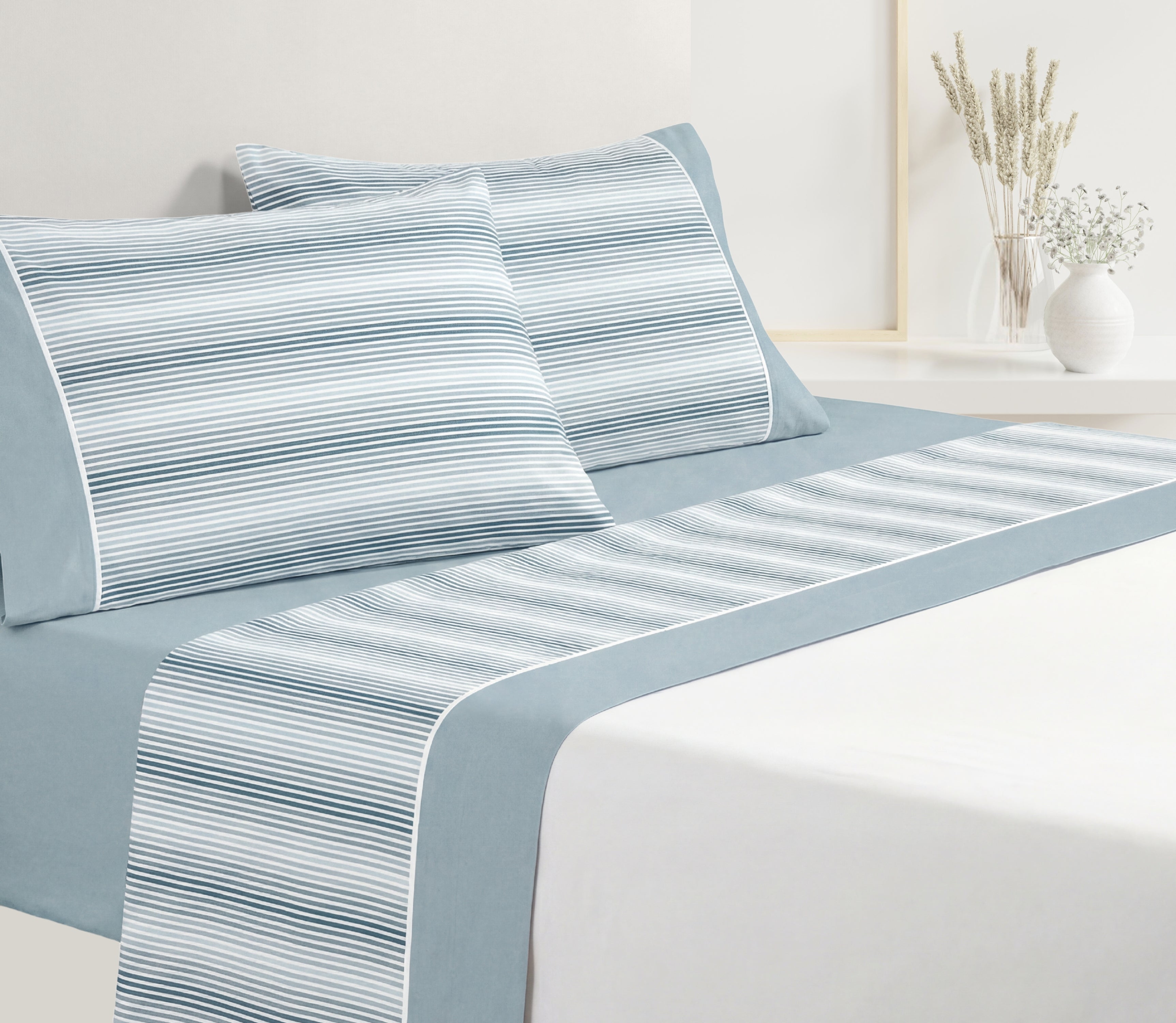 Sábanas en Algodón Line Azul