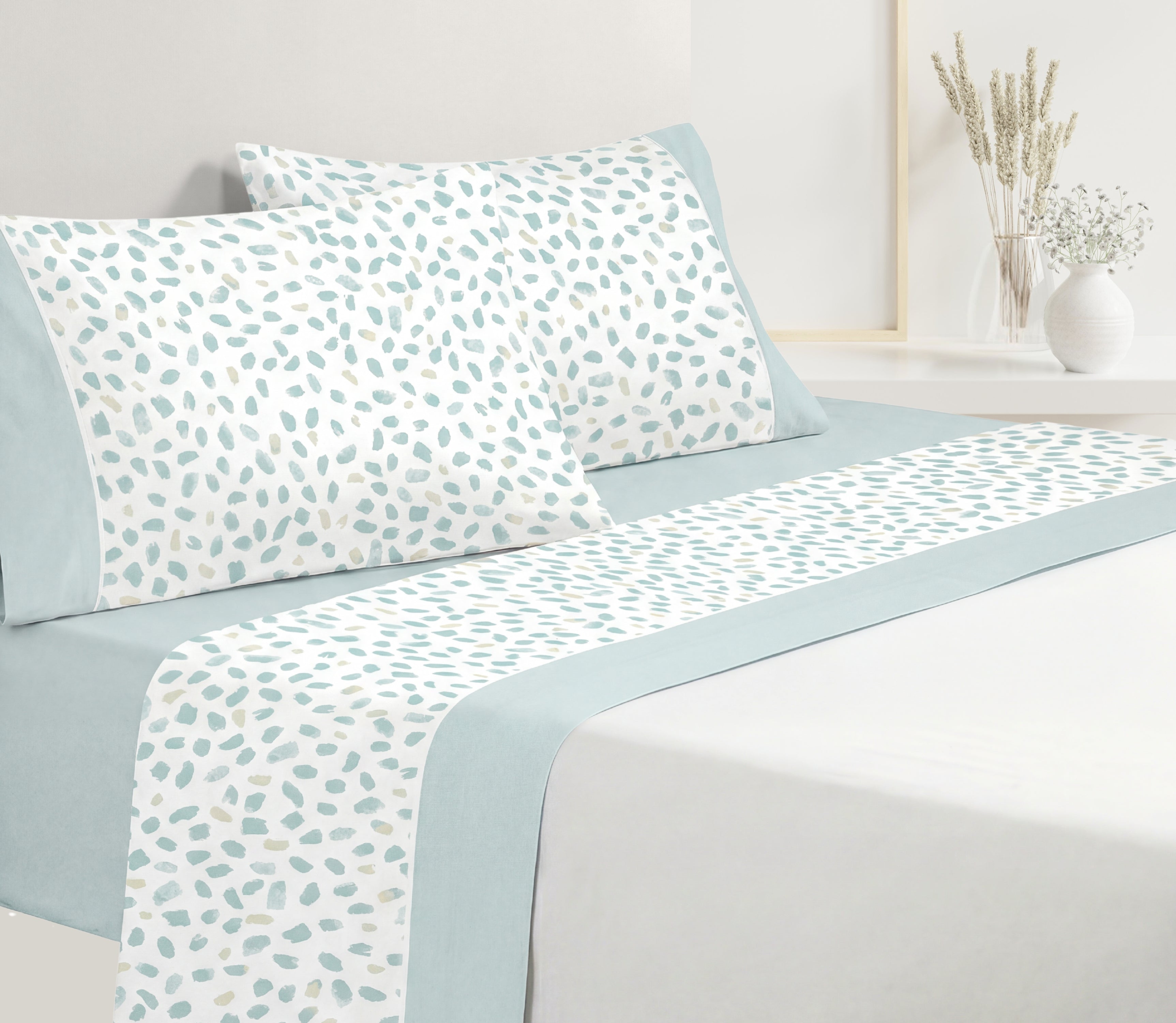 Sábanas en Algodón Nure Verde Agua