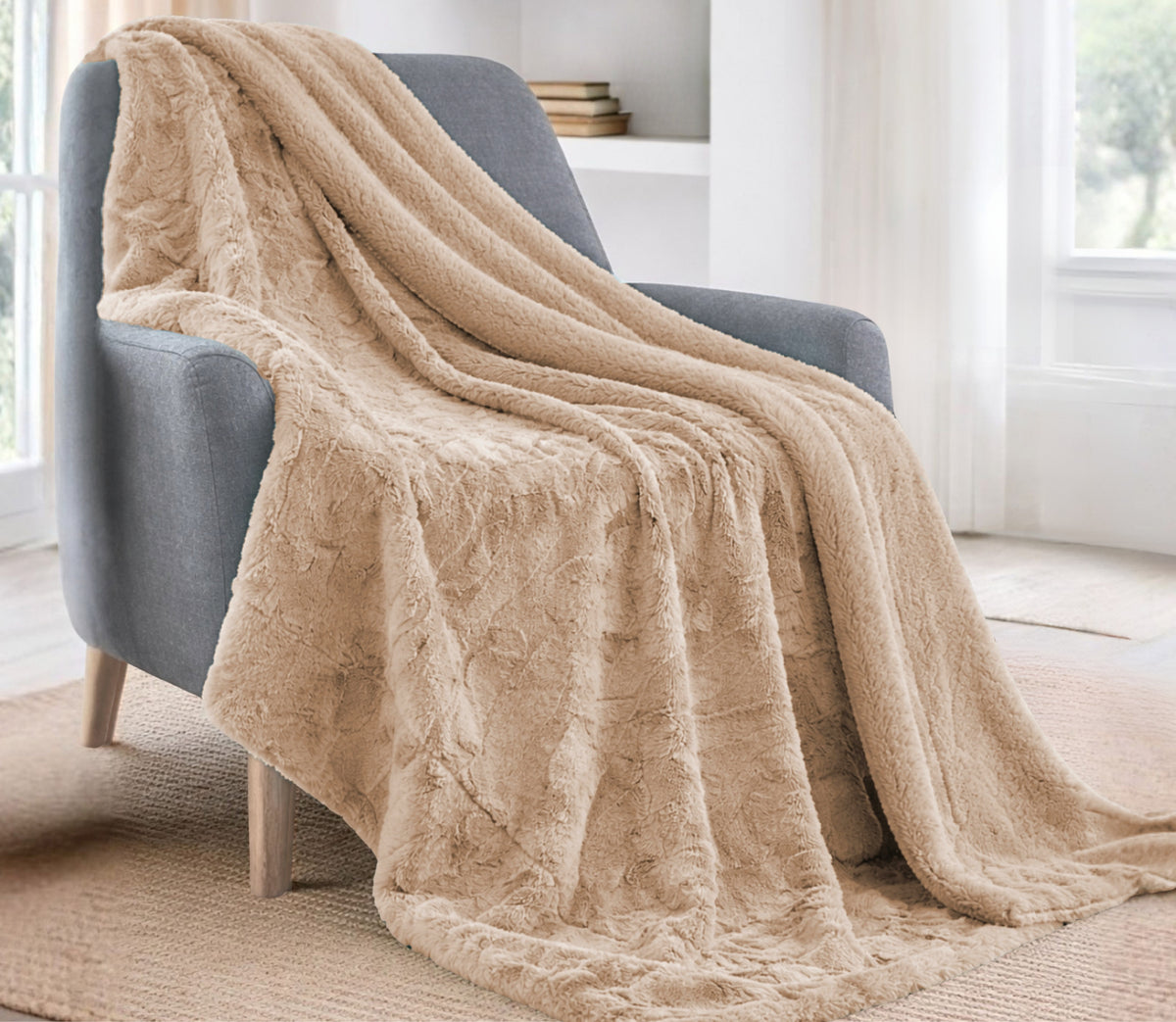 Manta de Borreguito Nevi Beige