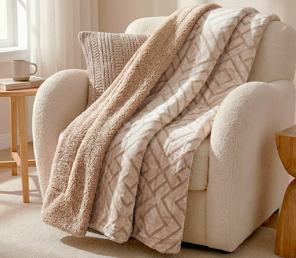 Manta de Borreguito Rubi Beige