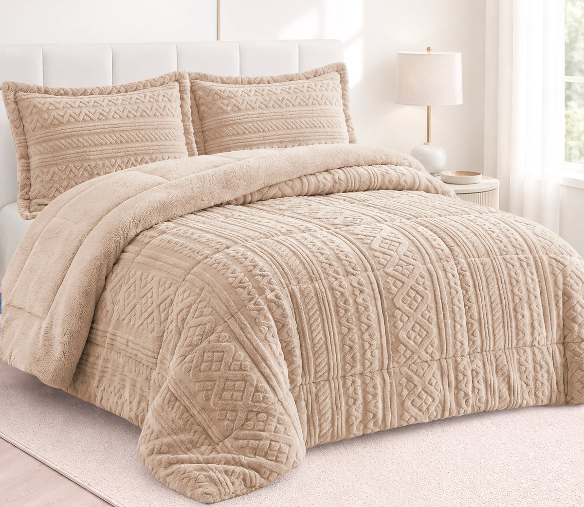 Edredón de Borreguito Nola Beige