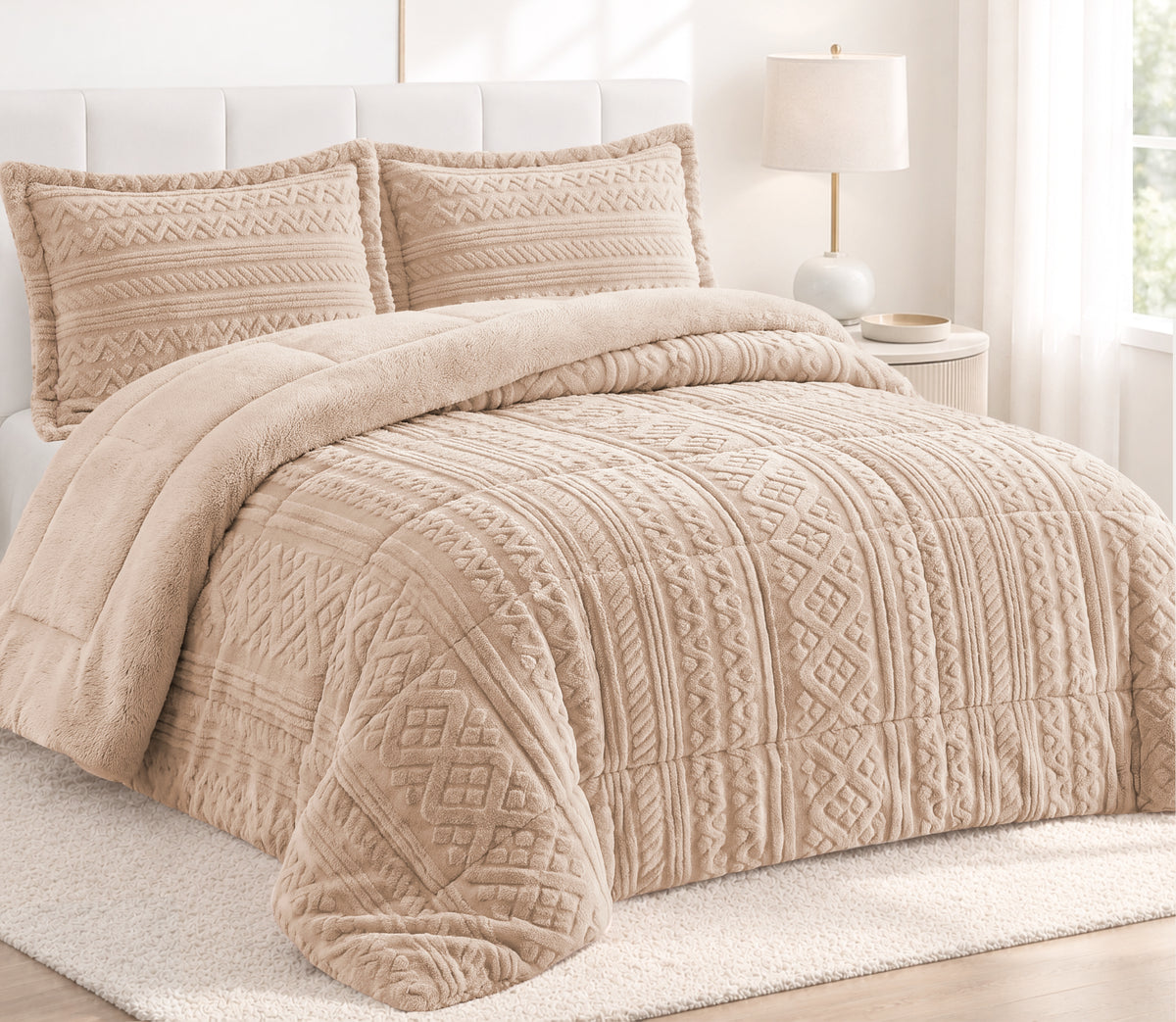 Edredón de Borreguito Nola Beige